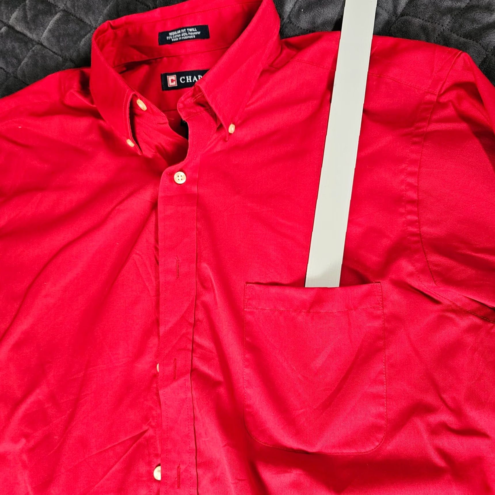 Chaps Chaps Wrinkle Free Twill Mens Shirt Size Large Classic Fit Solid Red Button Down Size US L / EU 52-54 / 3 - 3 Thumbnail