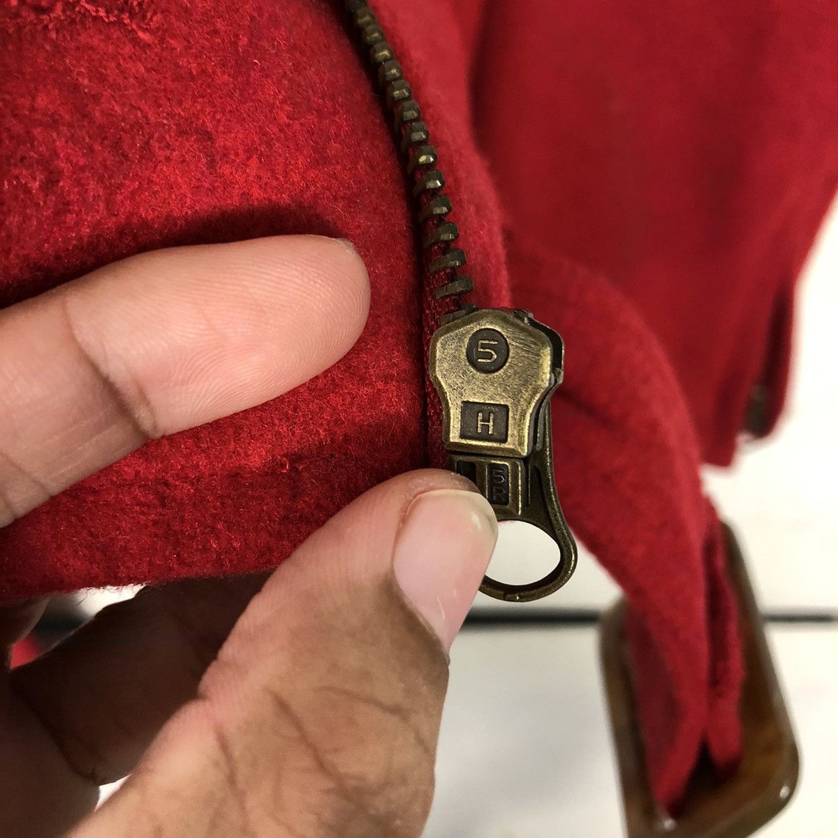 Japanese Brand Frantic Candy Red Wool Moto Jacket with Belt Issey Miyake Size M / US 6-8 / IT 42-44 - 19 Thumbnail