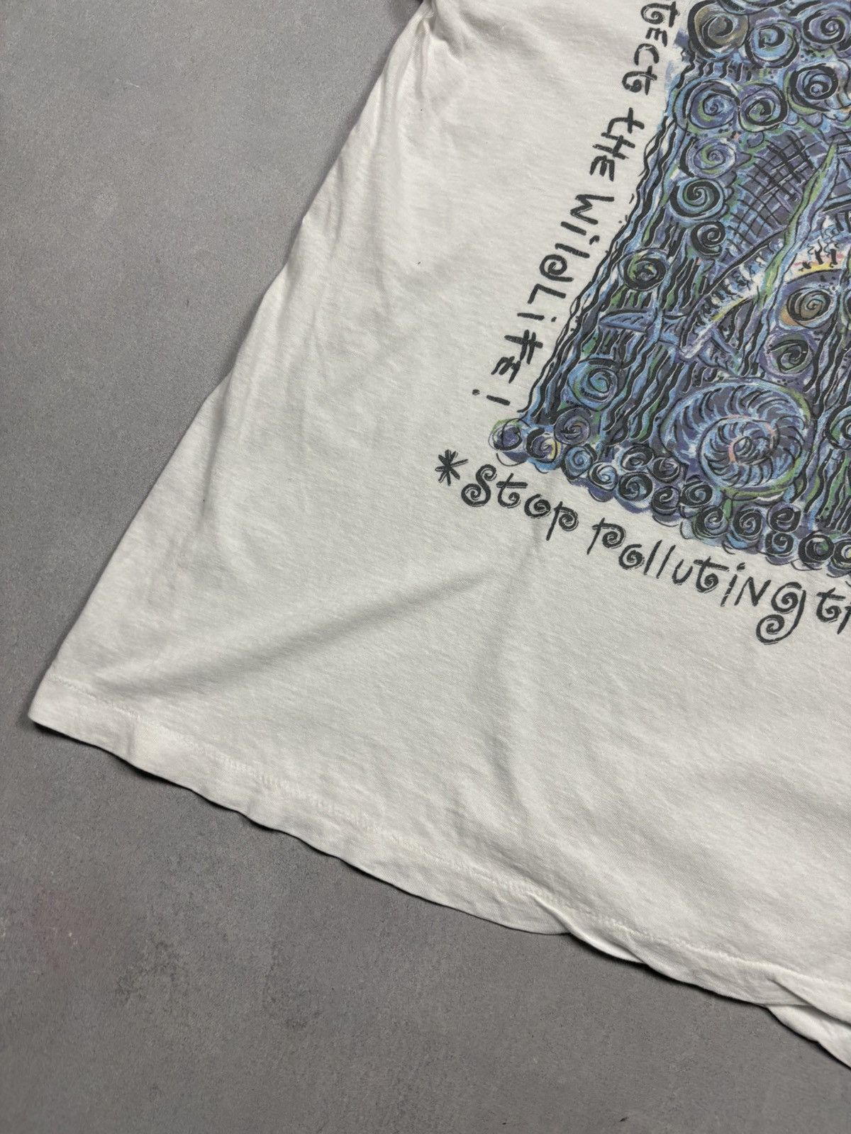 Vintage Vintage 1991 Ocean Environmental Art T-Shirt Stop Polluting Size US XL / EU 56 / 4 - 5 Thumbnail
