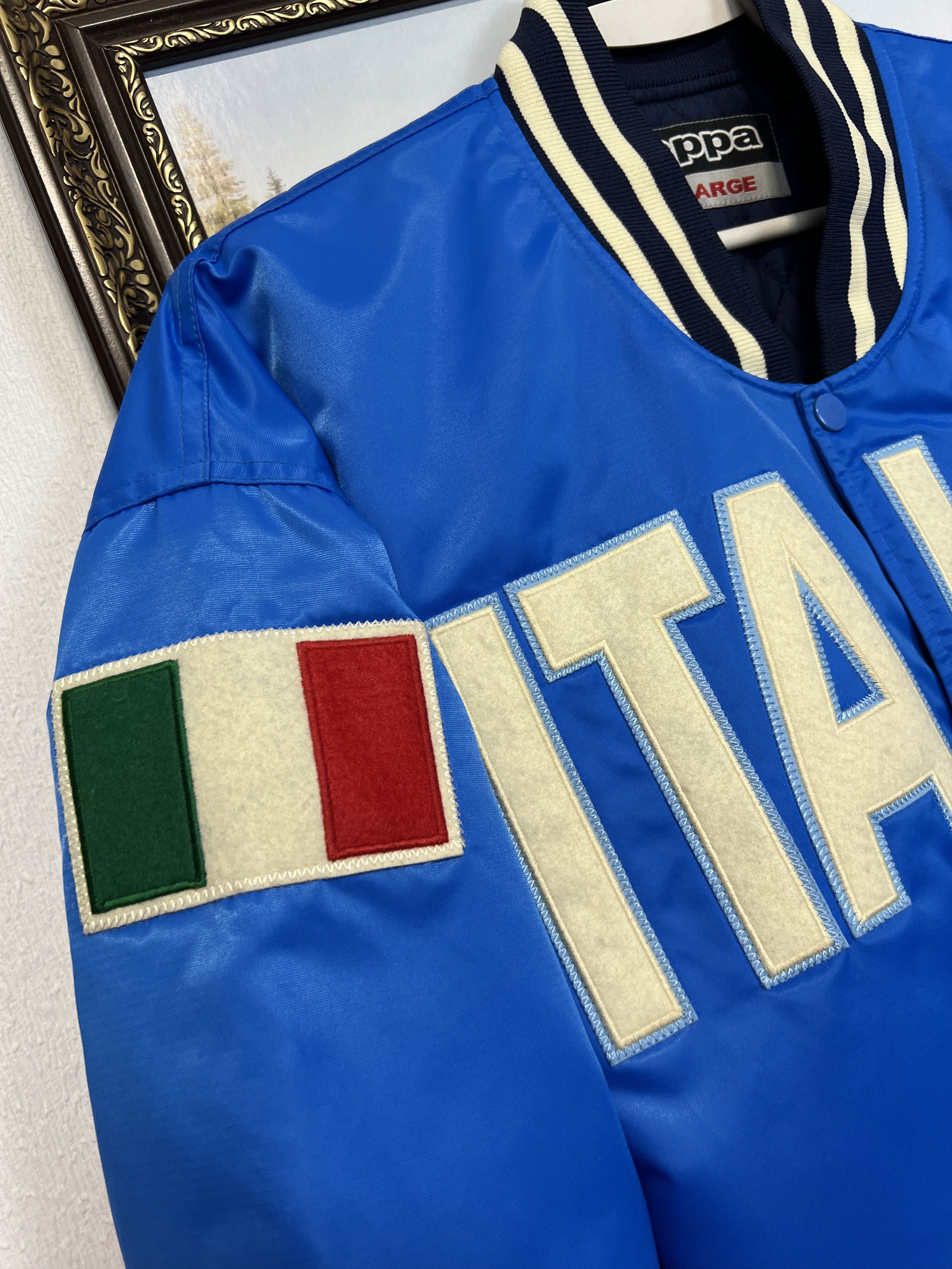 Kappa Vintage Italy Football Satin Jacket Soccer Bomber Track Top Size US XXL / EU 58 / 5 - 5 Thumbnail