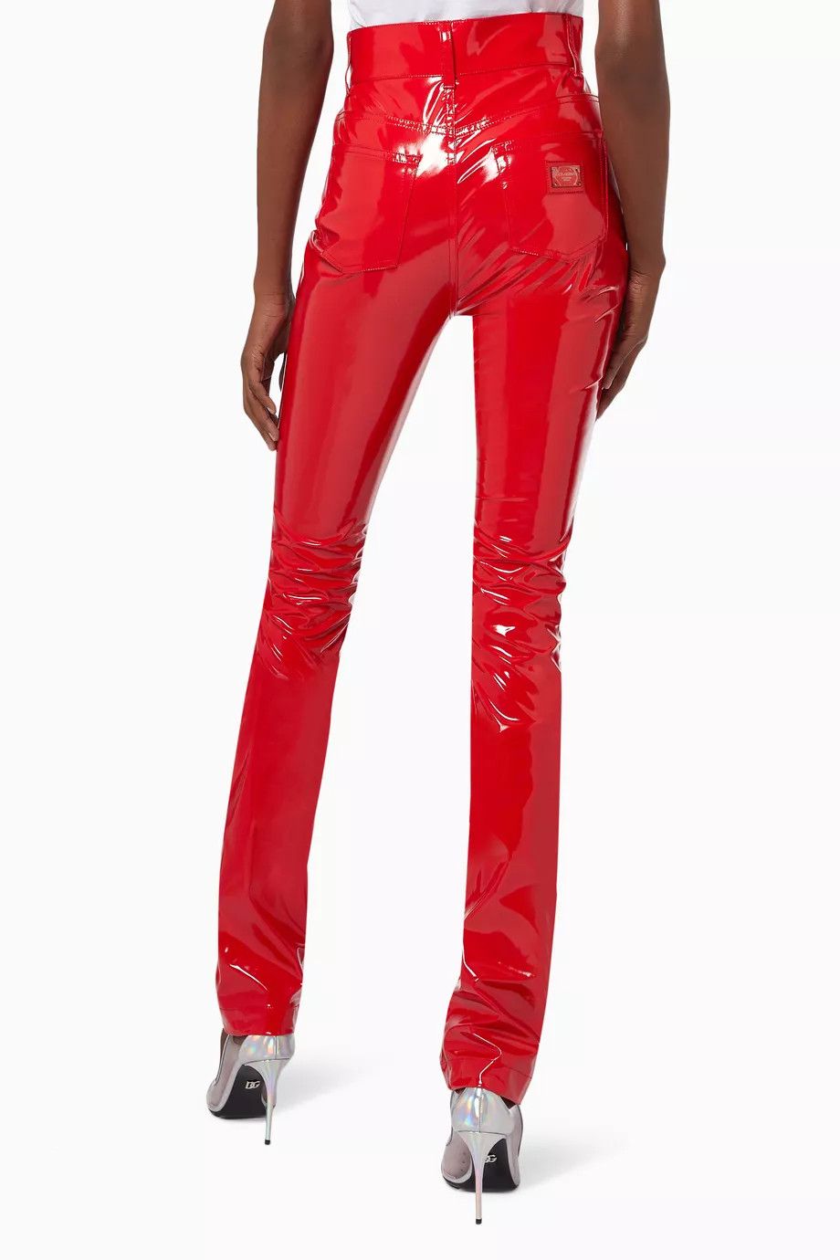 Dolce & Gabbana o1y0925 Coated Fabric Casual Pant in Red Size 25" / US 0 / IT 36 - 3 Thumbnail