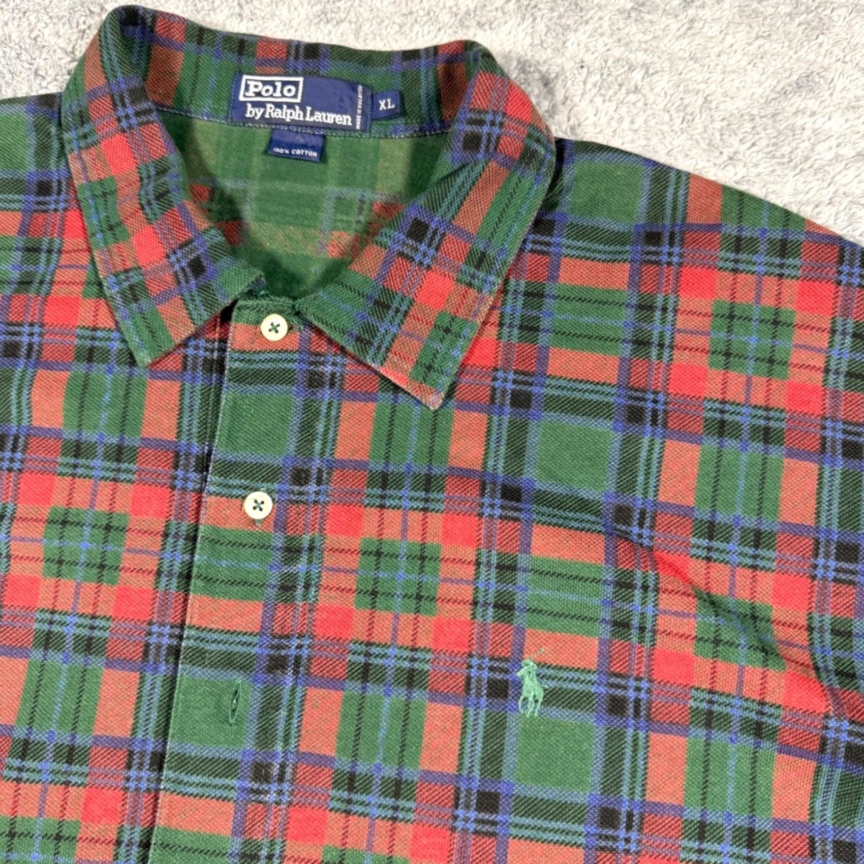 Polo Ralph Lauren Vintage Polo Ralph Lauren Plaid Shirt Red Green Size XL Mens Size US XL / EU 56 / 4 - 2 Thumbnail