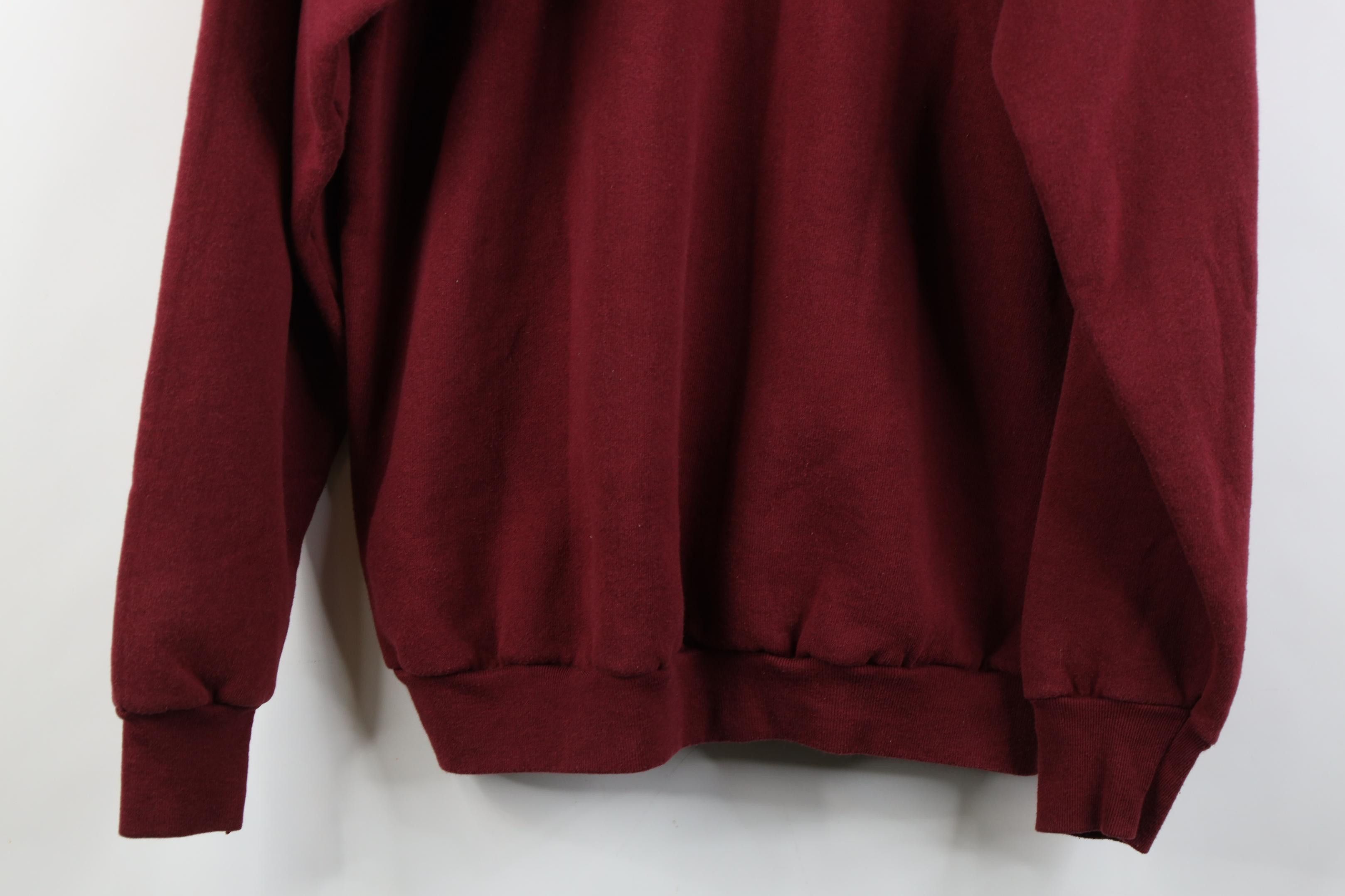 Vintage Vintage 90s Streetwear Crewneck Sweatshirt Burgundy Red USA Size US XL / EU 56 / 4 - 10 Thumbnail