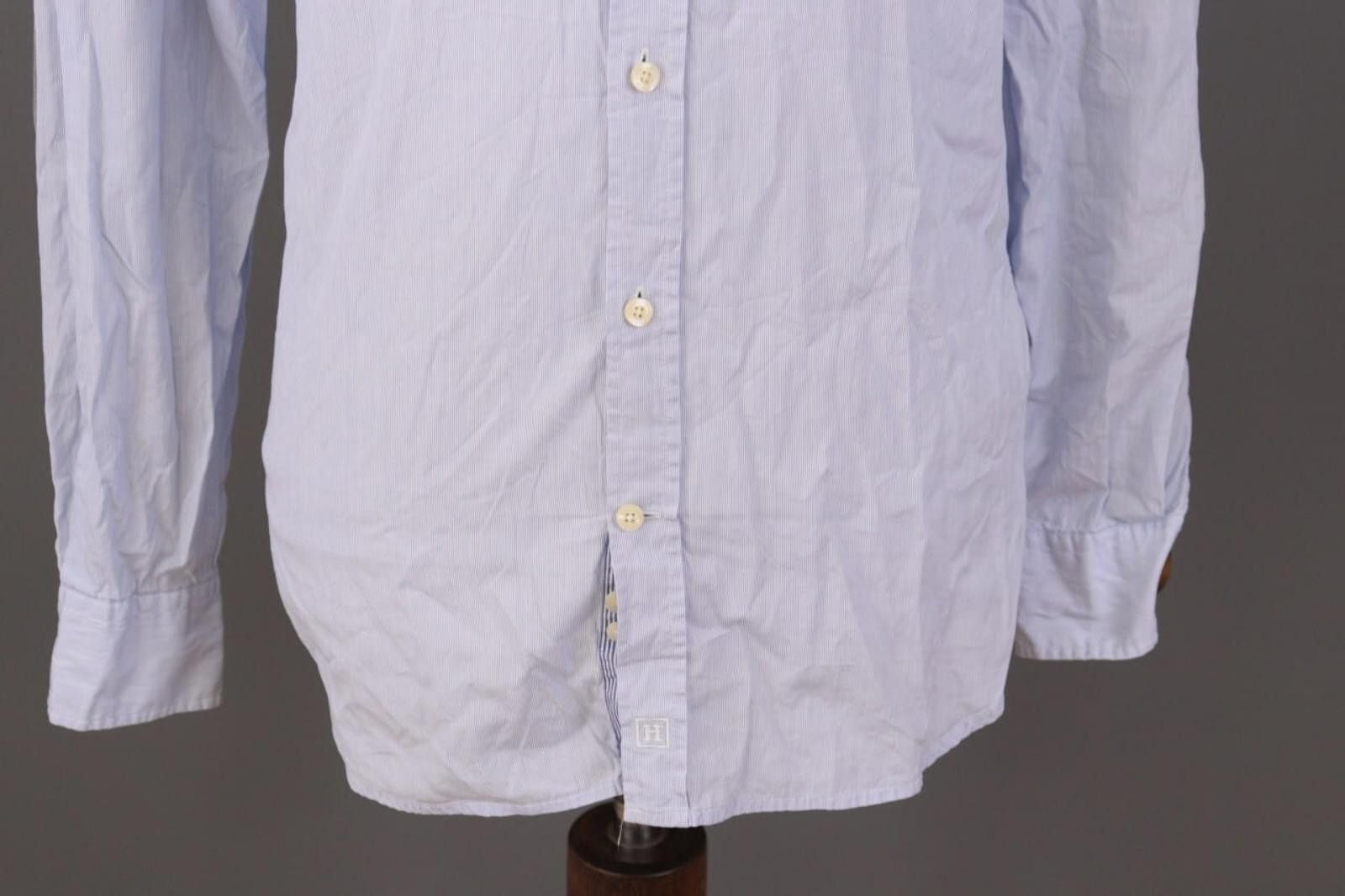 Designer Hackett London Slim Fit Blue Pinstripe Down Shirt Size M Size US M / EU 48-50 / 2 - 3 Thumbnail