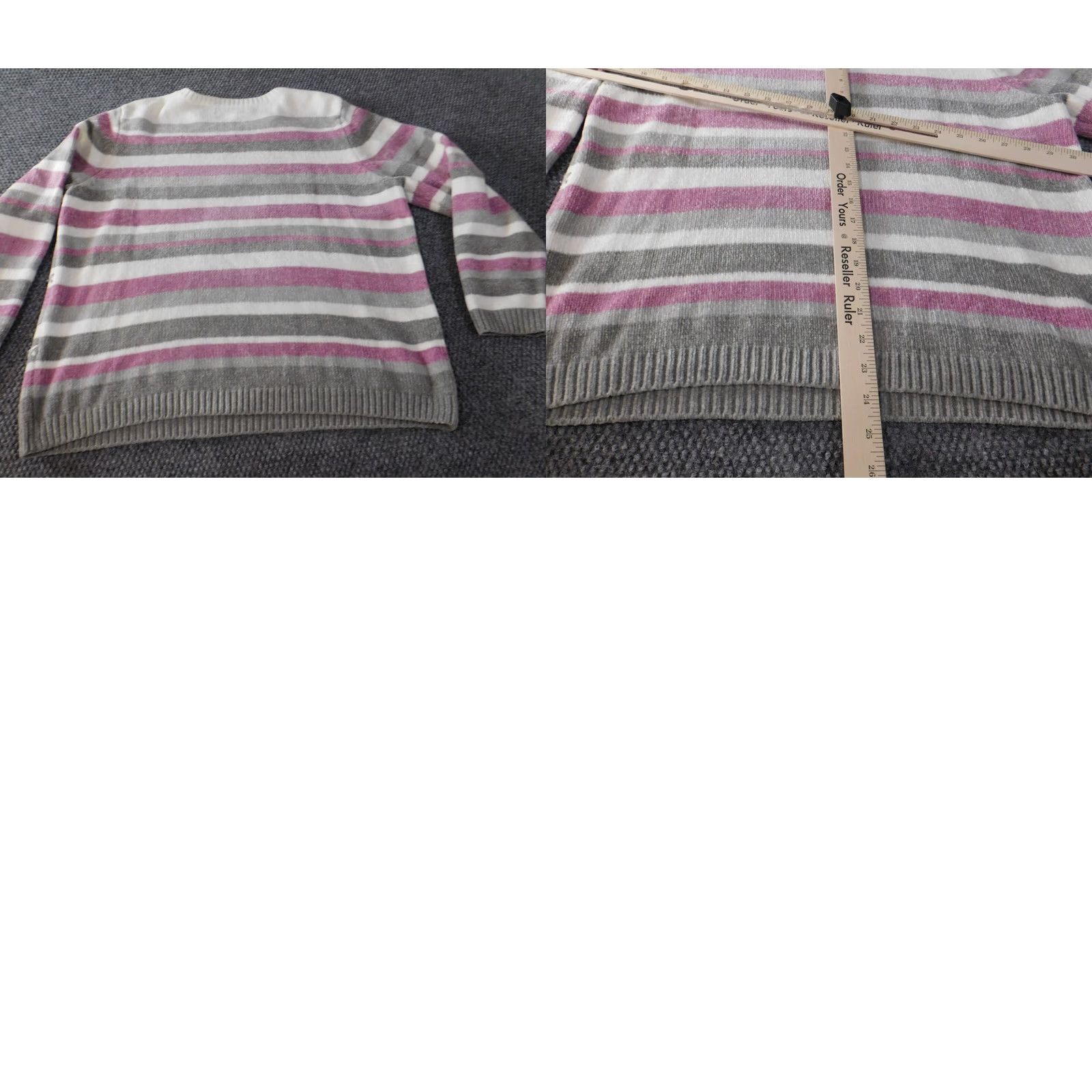 Vintage Alfred Dunner Womens Sweater Large Pink Pullover Acrylic Striped Crew Neck Cap Sleeve Casual Knit Size L / US 10 / IT 46 - 8 Thumbnail