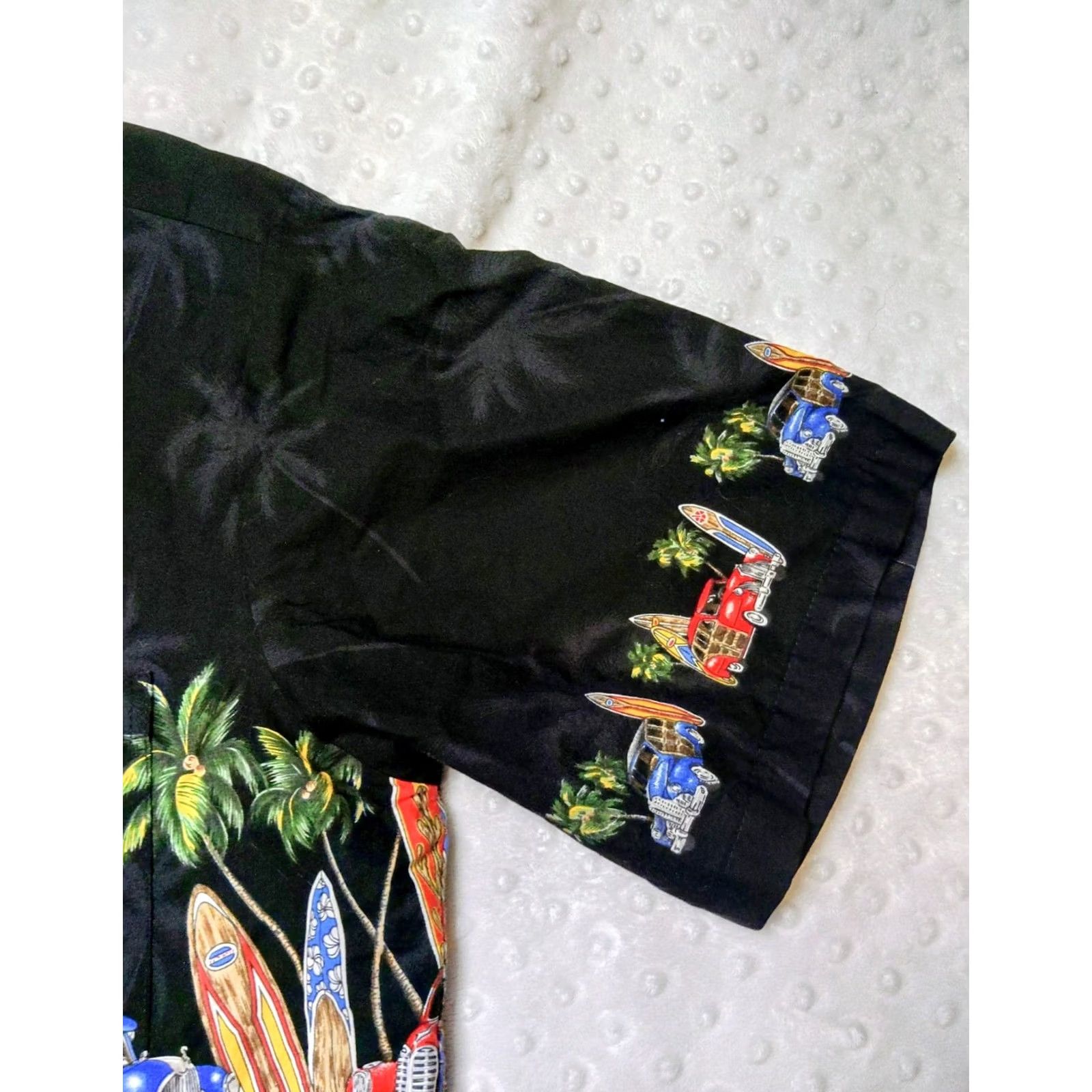 Vintage Vintage Pacific Legend Apparel, Inc. Hawaiian Shirt Mens L Black 100% Cotton Short Sleeve Button-Up Collared Beach Car Surfboard 90s Theme Size US L / EU 52-54 / 3 - 6 Thumbnail