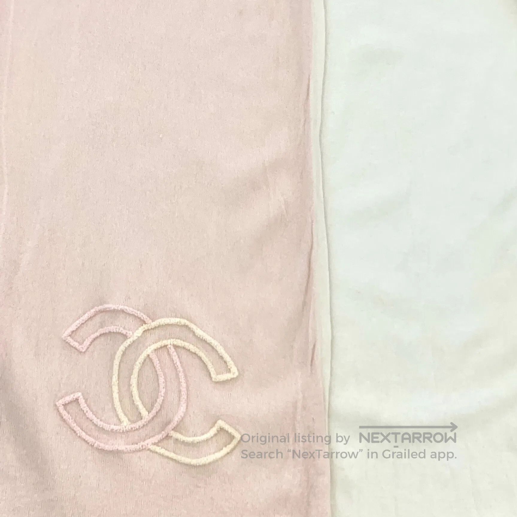 Chanel Chanel Light pink double C embroidery cashmere scarf| Size ONE SIZE - 7 Thumbnail