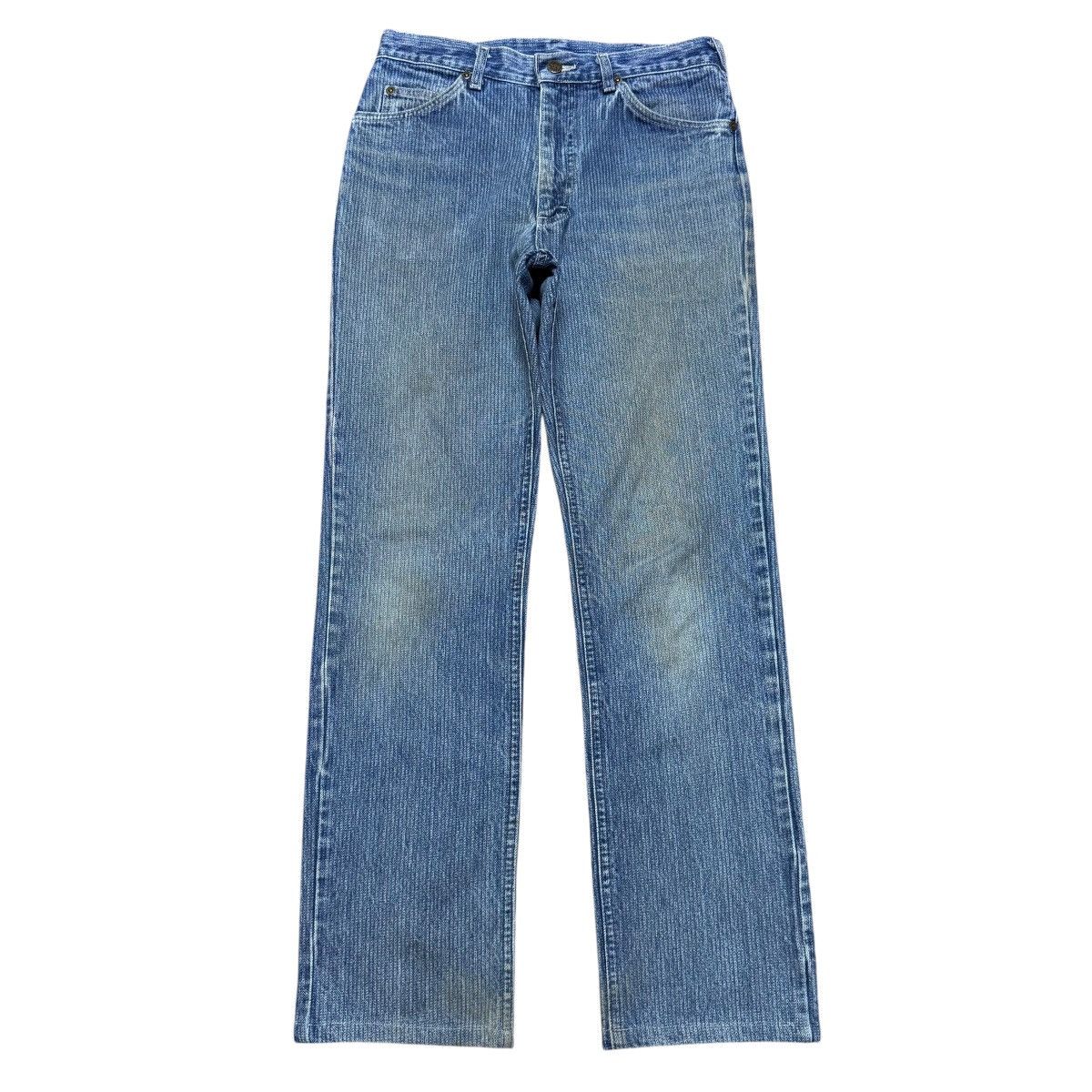 Lee Vintage 70s Lee Railroad Stripe Denim Jeans Mudwash Size US 30 / EU 46 - 3 Thumbnail