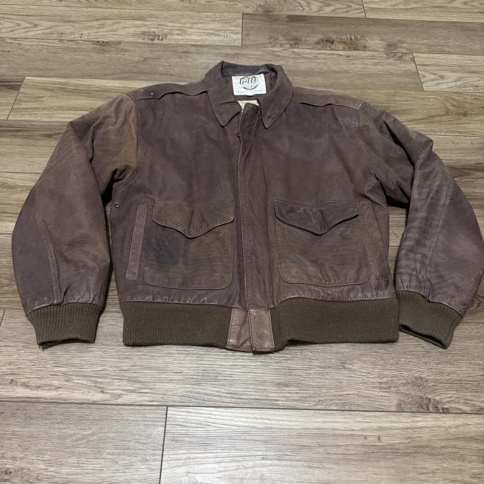 Other Vintage 80s G-III Global Identity Leather Bomber Jacket Map Size US S / EU 44-46 / 1 - 1 Thumbnail