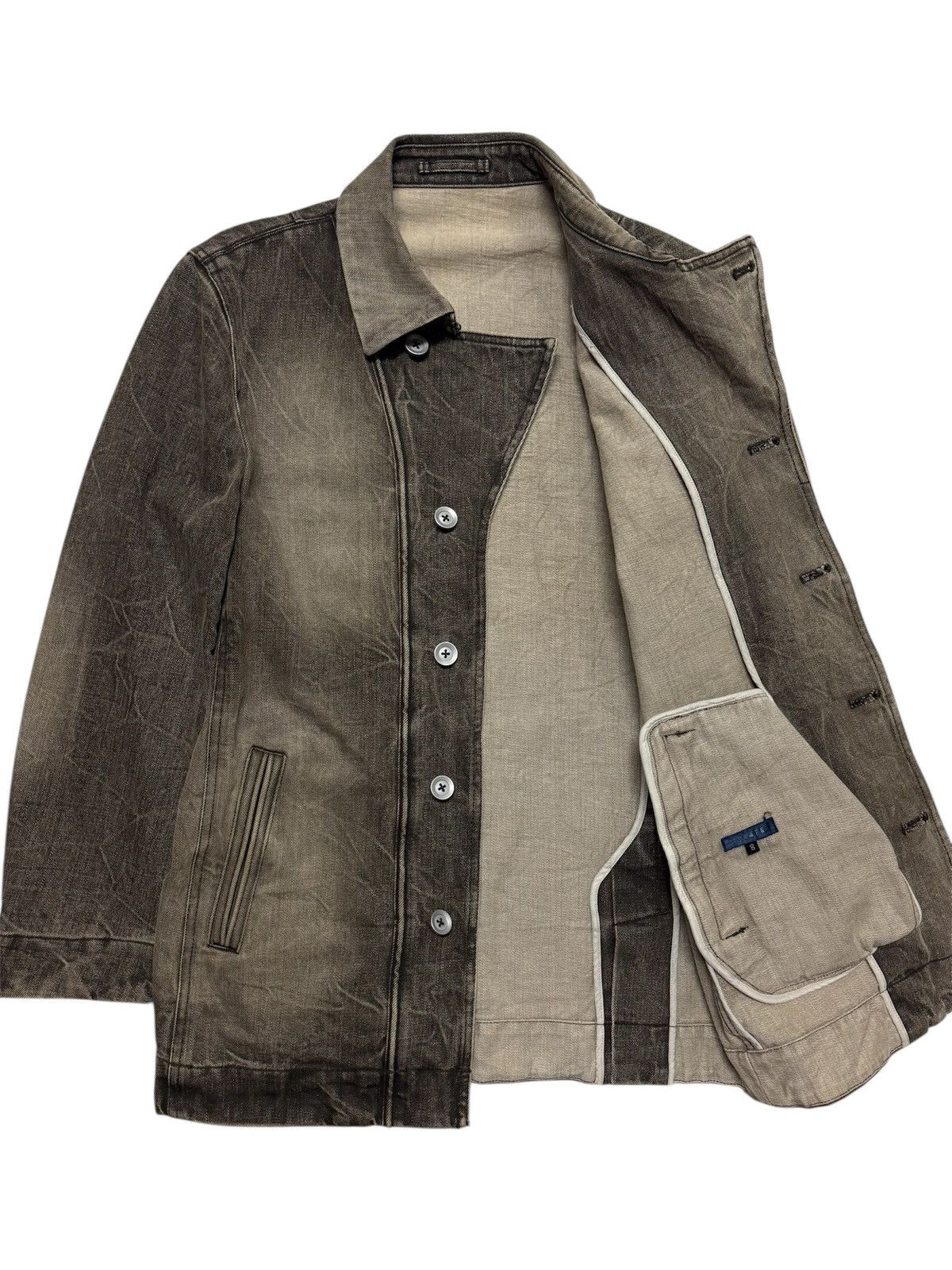 JUN MEN 💥INSANE💥VINTAGE 90s JUNMEN MUDWASH CLAWMARK DENIM JACKET Size US S / EU 44-46 / 1 - 2 Thumbnail