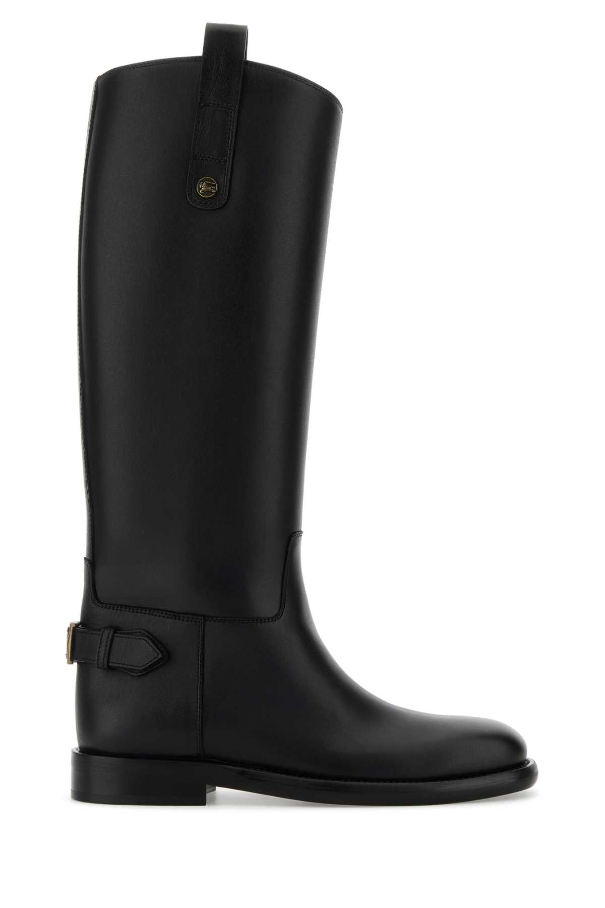 Black Leather Cavalier Boots