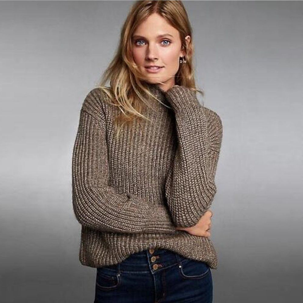 Ann Taylor NWT New ANN TAYLOR Shimmer Ribbed Mock Neck Sweater Size XX Size XXS / US 00 / IT 34 - 1 Thumbnail