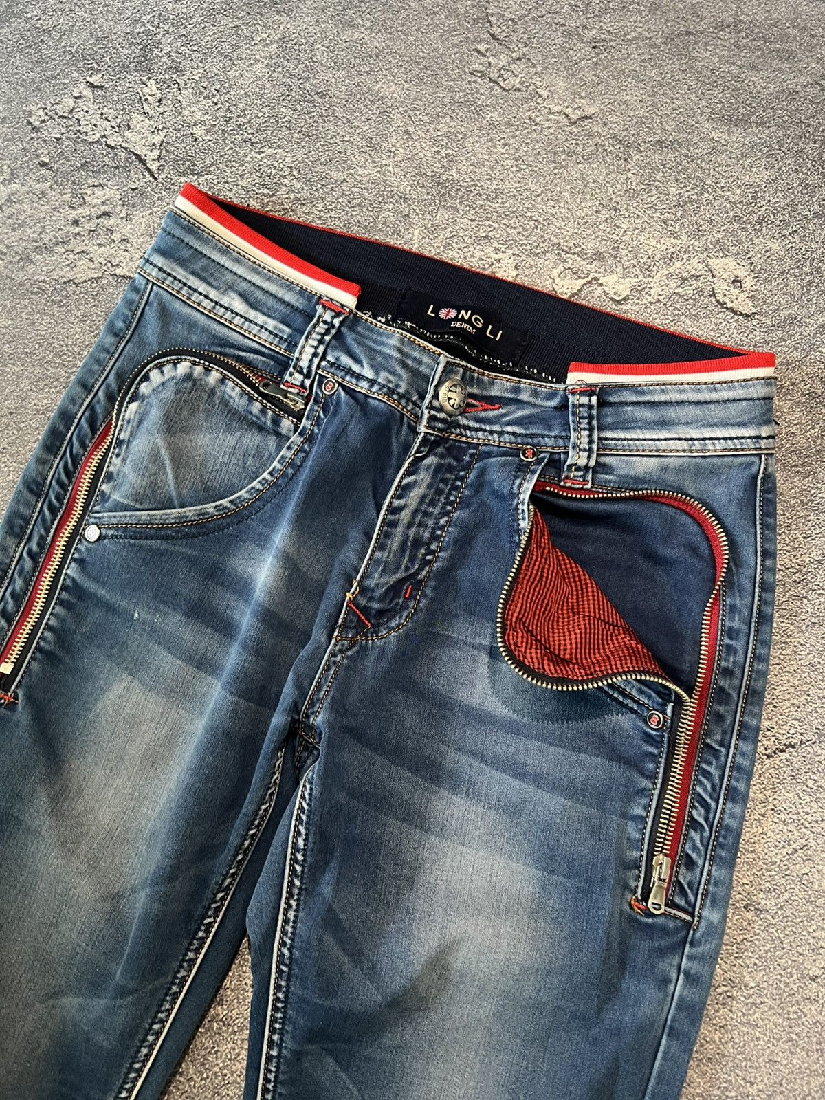 Vintage Archival Glamour Zipper Distressed Jeans Y2K Retro Size US 30 / EU 46 - 3 Thumbnail