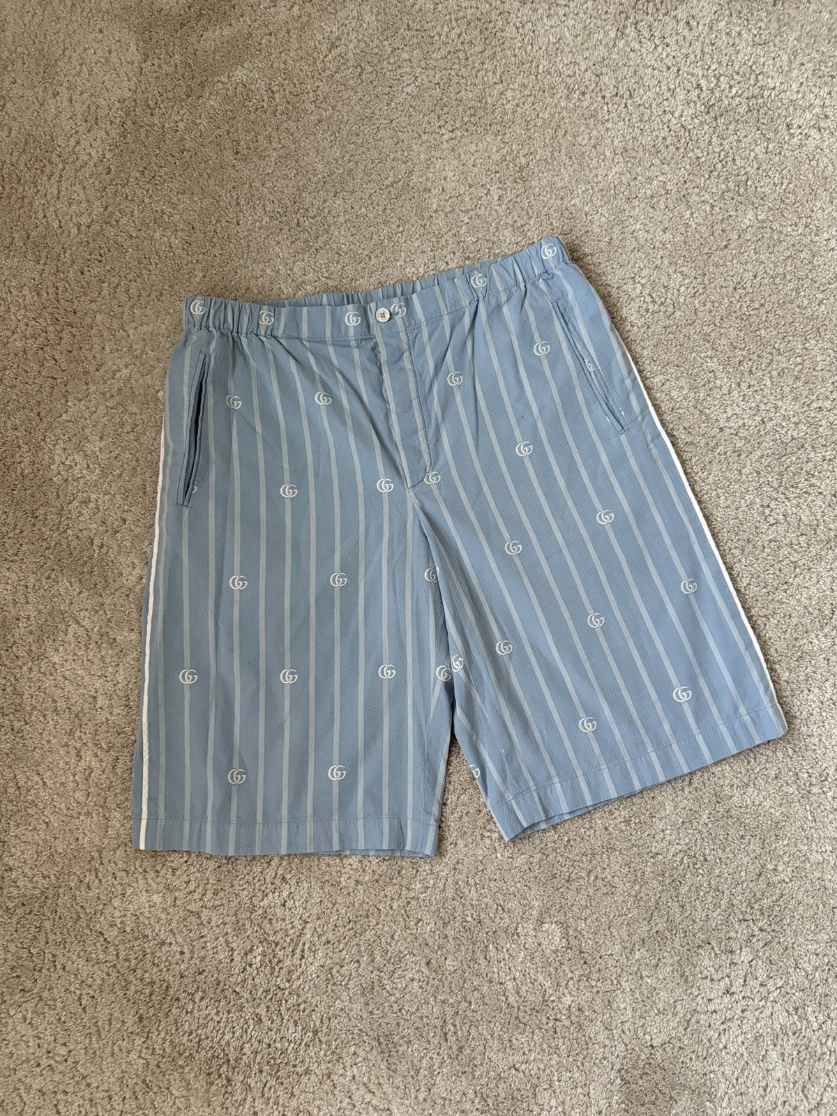 Gucci Gucci Striped GG Logo Shorts Size US 36 / EU 52 - 1 Thumbnail