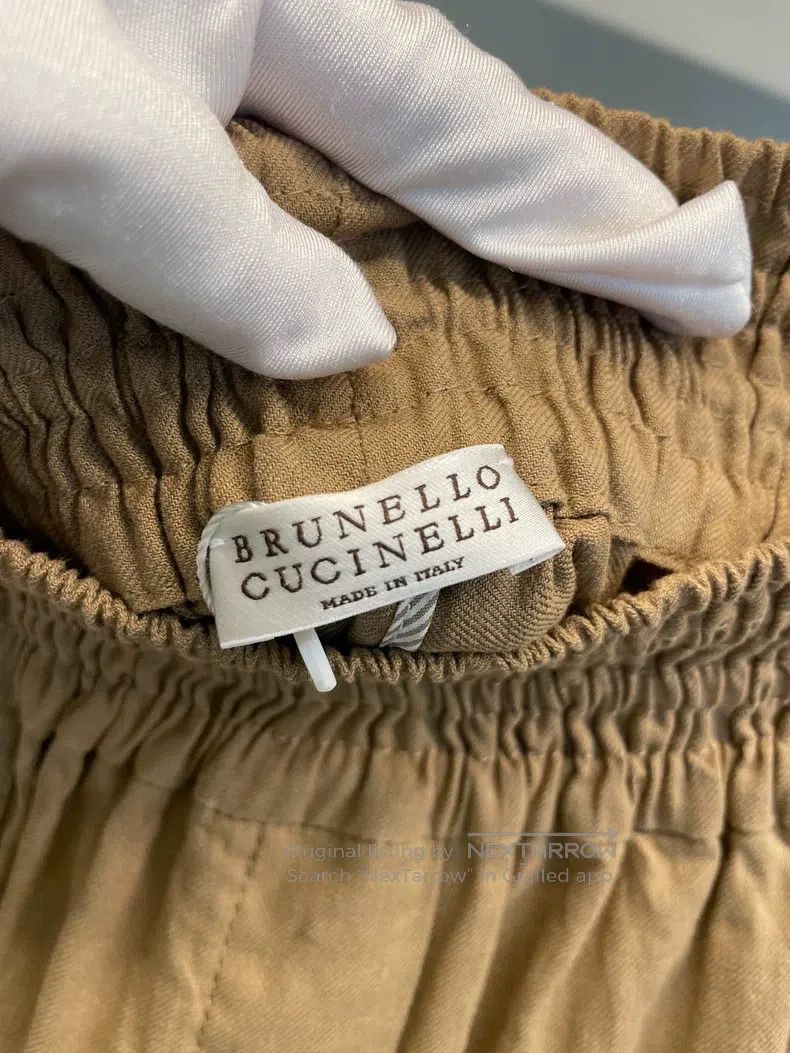 Brunello Cucinelli Brunello Cucinelli Khaki Shorts Size 24" / US 00 / IT 34 - 2 Thumbnail
