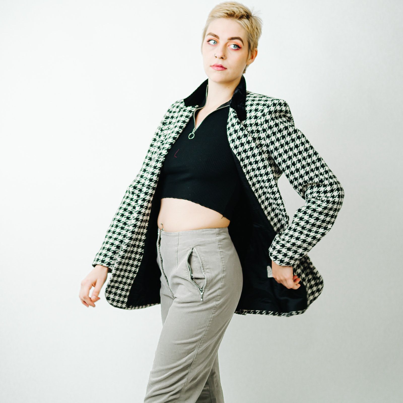 Vintage Hugo Buscati Milan Vintage Houndstooth Blazer - 10 Size M / US 6-8 / IT 42-44 - 6 Thumbnail