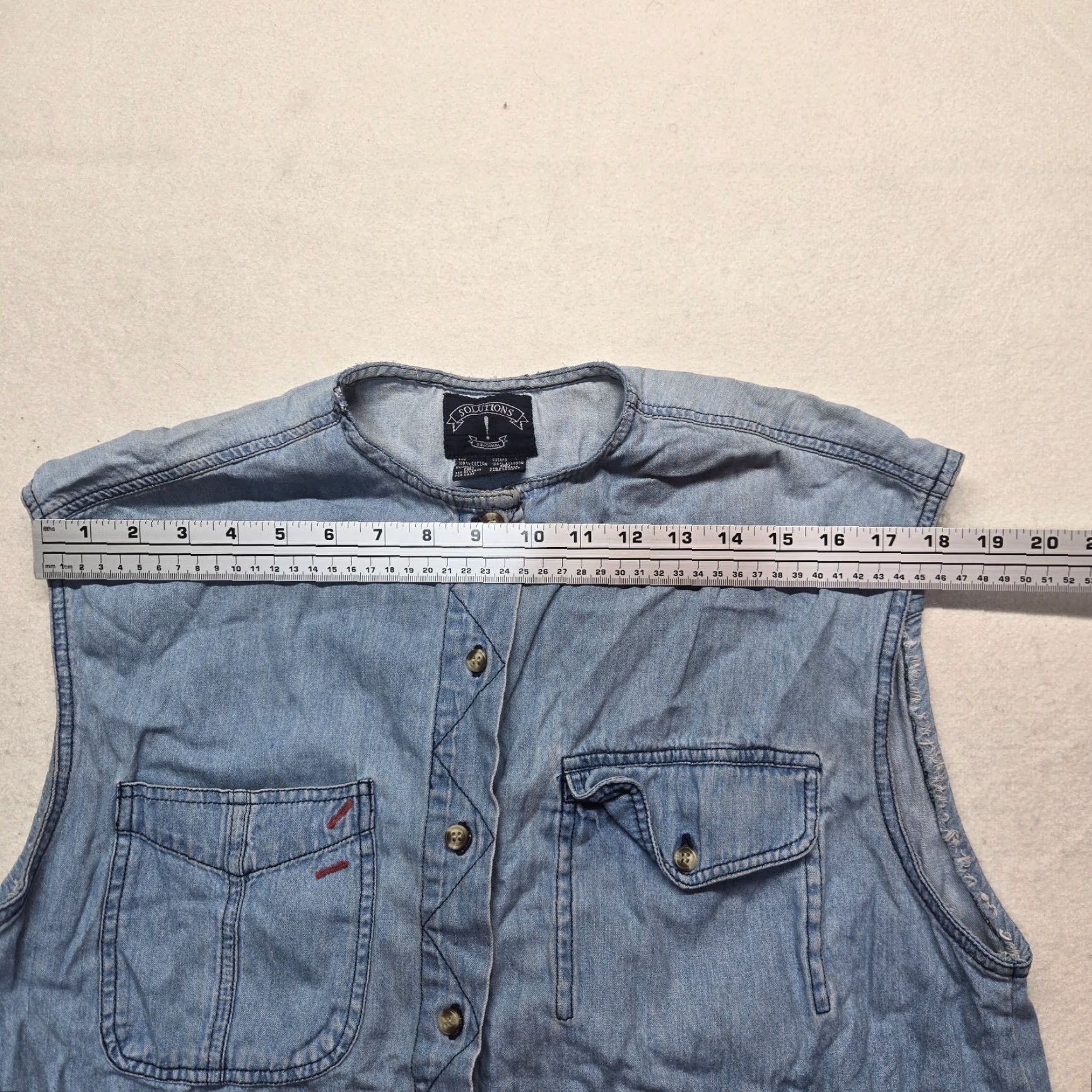 Vintage VINTAGE Solutions Denim Vest Sleeveless Button Up Blue Medium Wash Ladies Size M Size M / US 6-8 / IT 42-44 - 4 Thumbnail