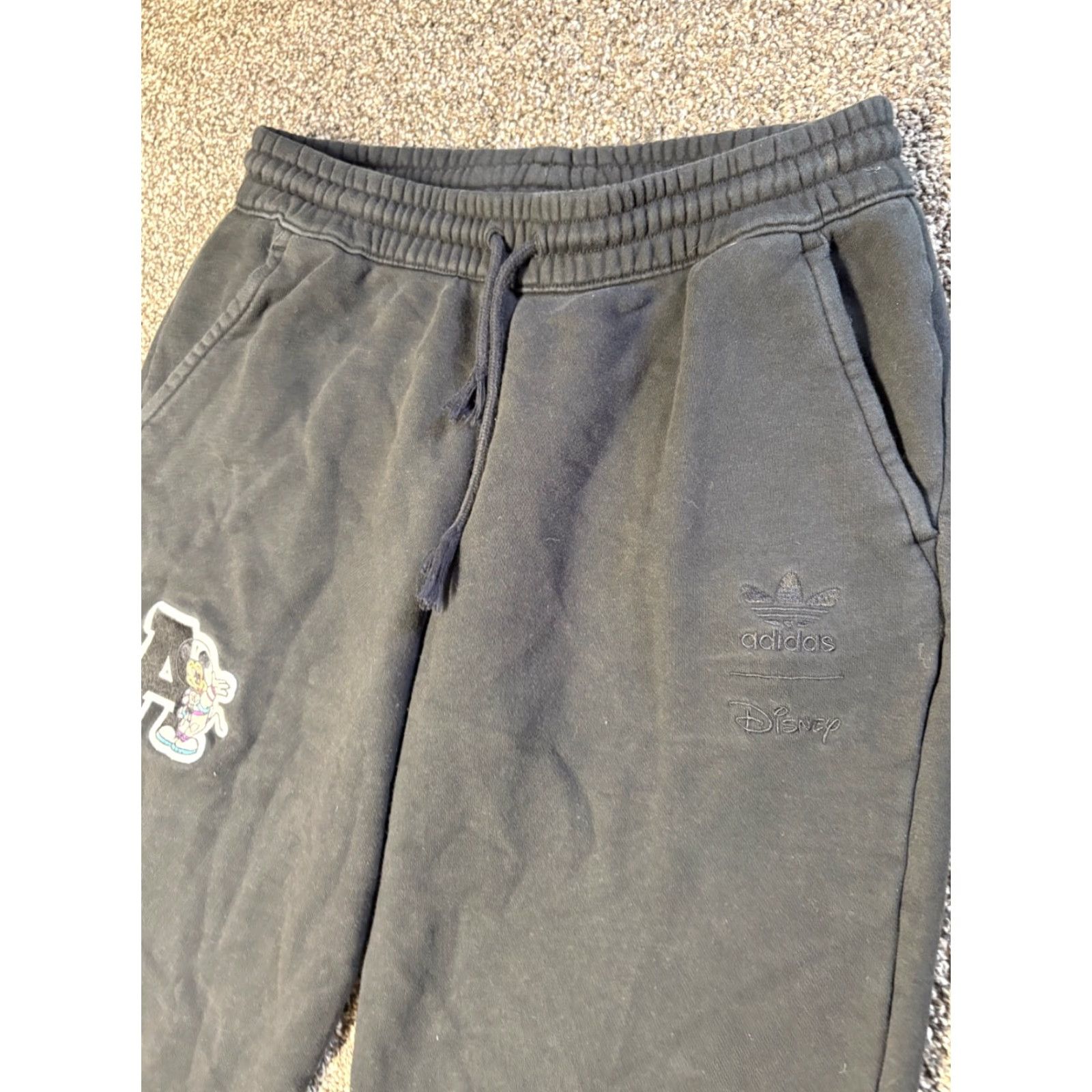 Adidas Adidas Disney Cuffed Joggers Womens Medium Black Embroidered Mickey French Terry Pants Regular Size 32" / US 10 / IT 46 - 2 Thumbnail