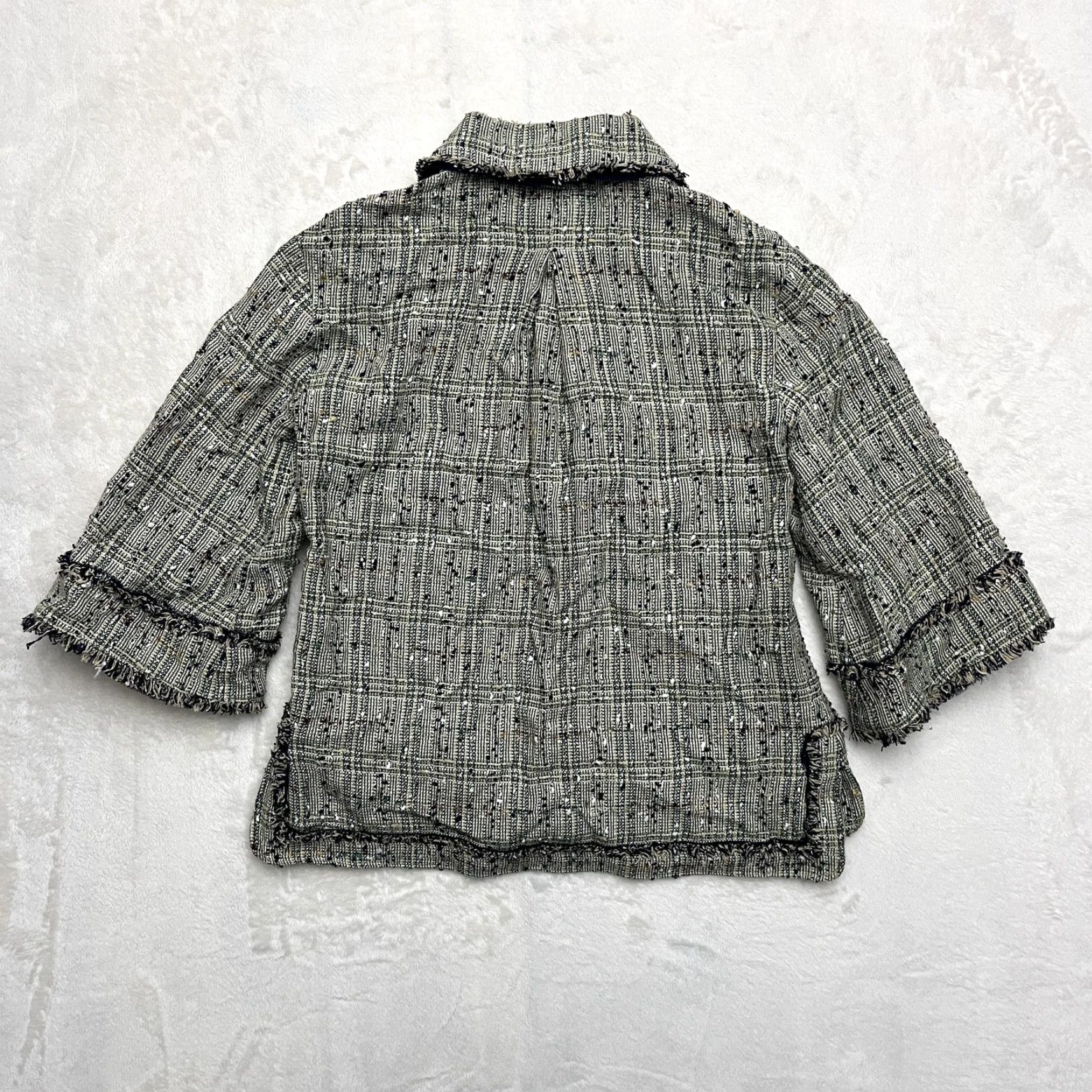 Brooks Brothers Brooks Brothers Jacket Top Blazer Womens 2 Green Tweed Boucle Fringe Lined Plaid Size XS / US 0-2 / IT 36-38 - 7 Thumbnail
