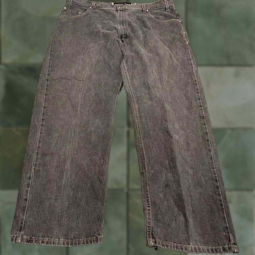 Levi's VINTAGE Levi’s SilverTab Jeans Men’s 39x30.5 Straight Loose Fit Black Denim 90s Mens Jeans Size US 39 - 1 Thumbnail