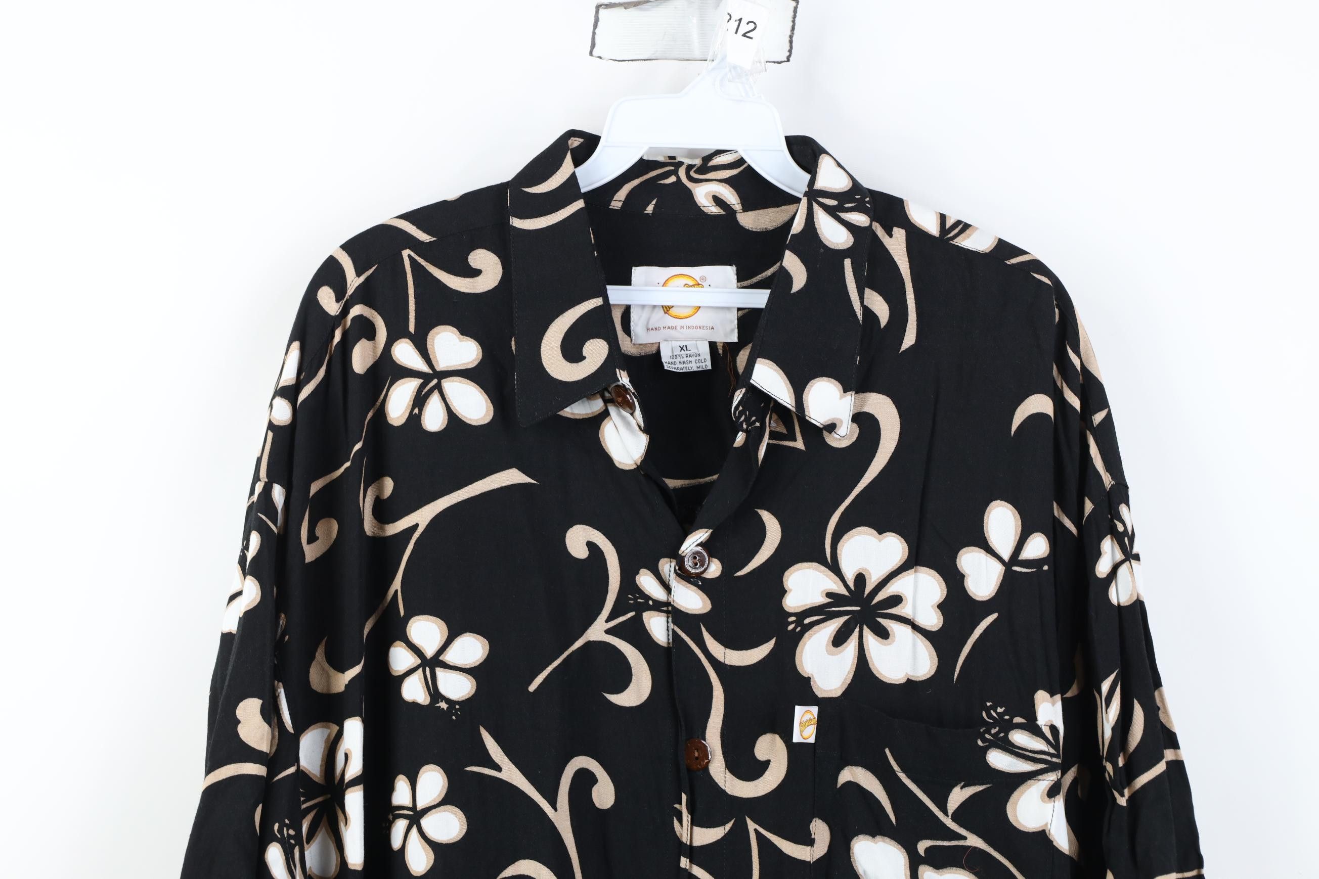 Vintage Vintage 90s Streetwear Gabardine Luau Hawaiian Button Shirt Size US XL / EU 56 / 4 - 2 Thumbnail