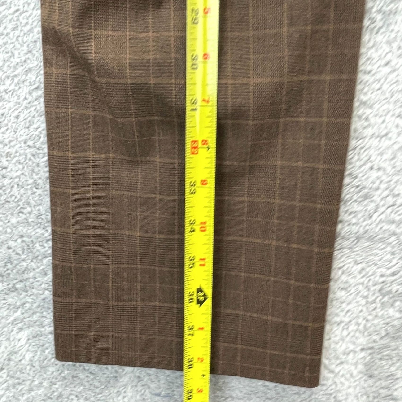 Uniqlo Uniqlo Womens Large Brown Glen Plaid Smart Ankle Pants Stretch Wrinkle Resistant Size 24" / US 00 / IT 34 - 6 Thumbnail