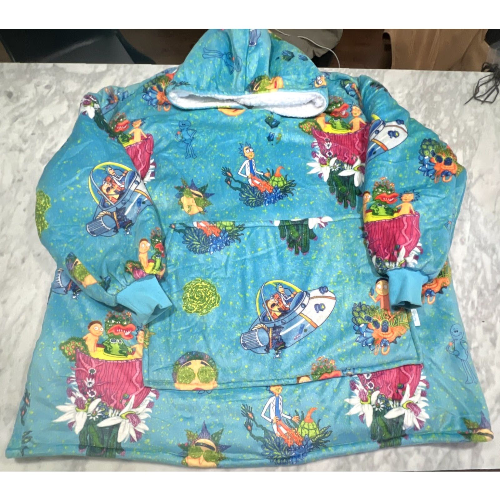 Swims Rick And Morty Oversized Sherpa Lined Hoodie Adult Swim Coverup Huge One Size Size US M / EU 48-50 / 2 - 2 Thumbnail