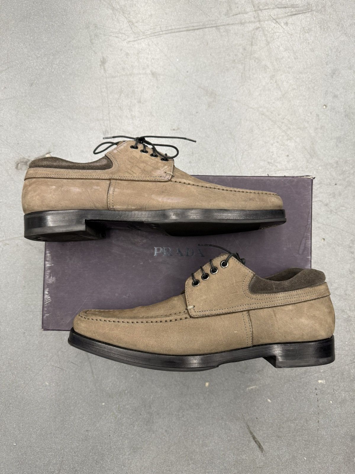 Prada Prada Capra Nero Brown Suede Dress Shoes Prada 6.5 / US 8 Size US 8 / EU 41 - 1 Thumbnail