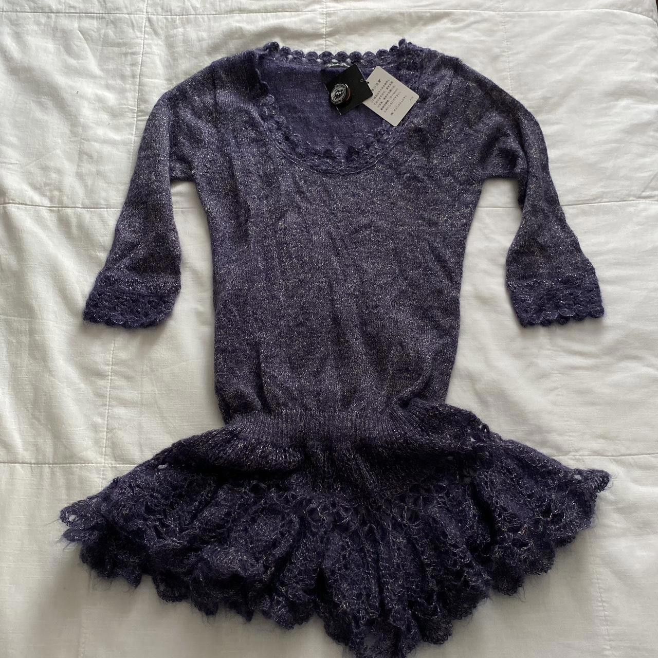 image of Designer NWT Hysteric Glamour Shimmer Yarn Sweater in Purple, Women's (Size Small)