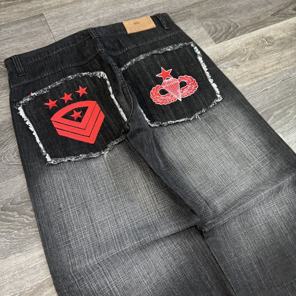JNCO × Southpole × Vintage Crazy Vintage y2k ESMX faded black Southpole style army jean Size US 36 / EU 52 - 3 Thumbnail