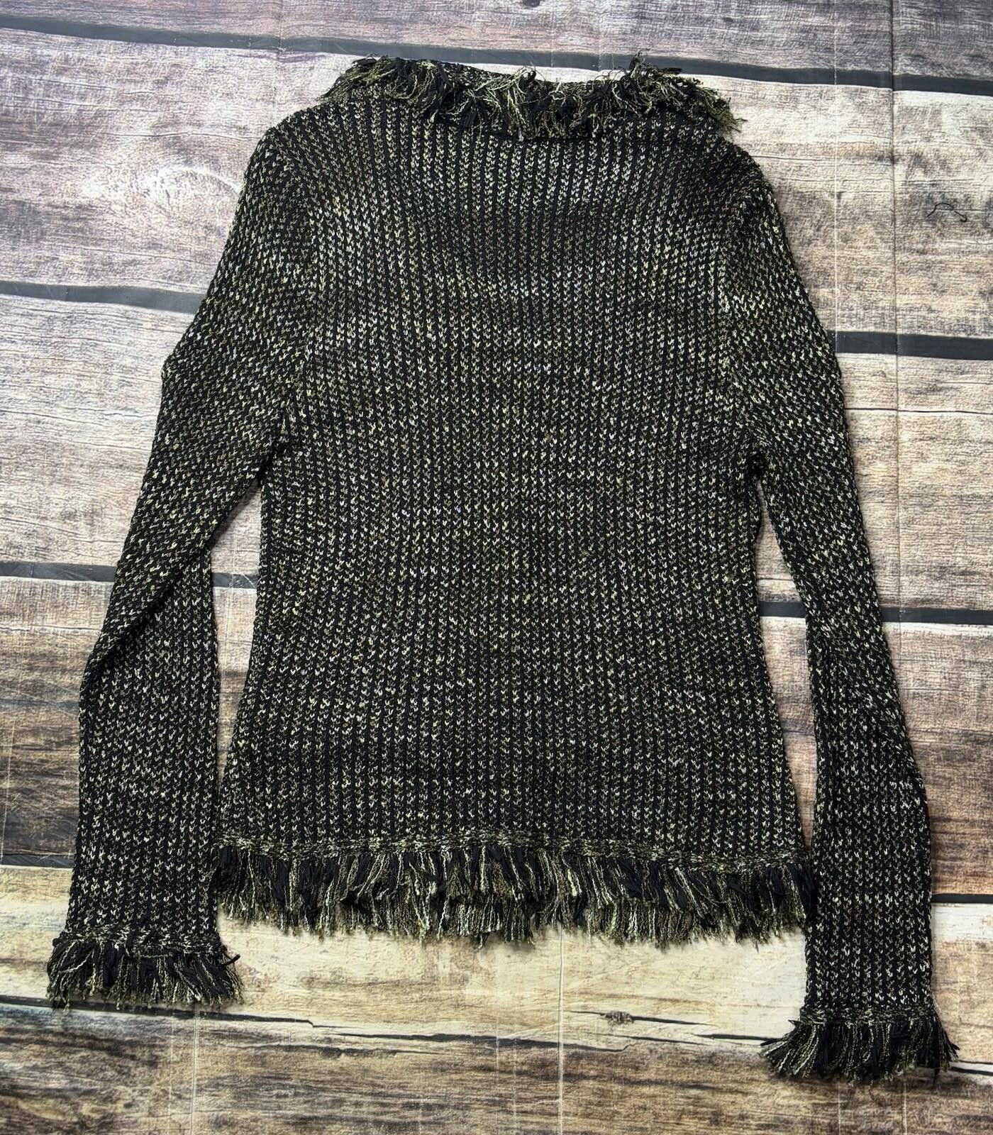 Other VTG Ball of Cotton Sweater Women Large Fringe Lace Trim Silk Size L / US 10 / IT 46 - 4 Thumbnail