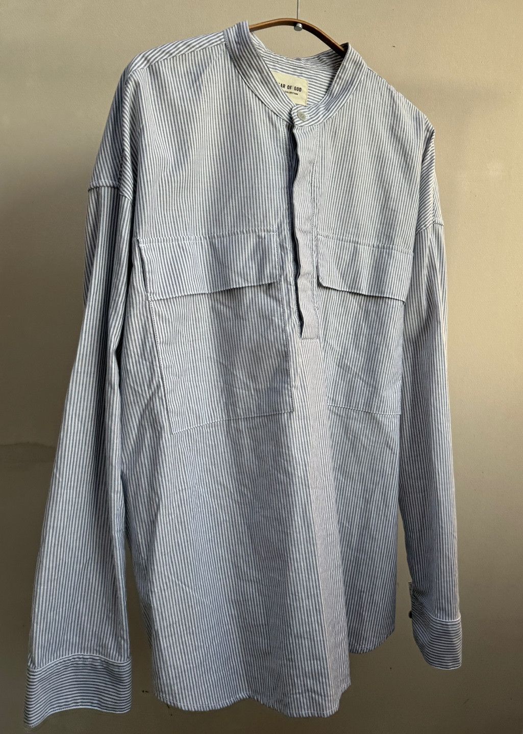 Fear of God Sixth Collection Stripe Pullover Henley Dad Shirt 6th 