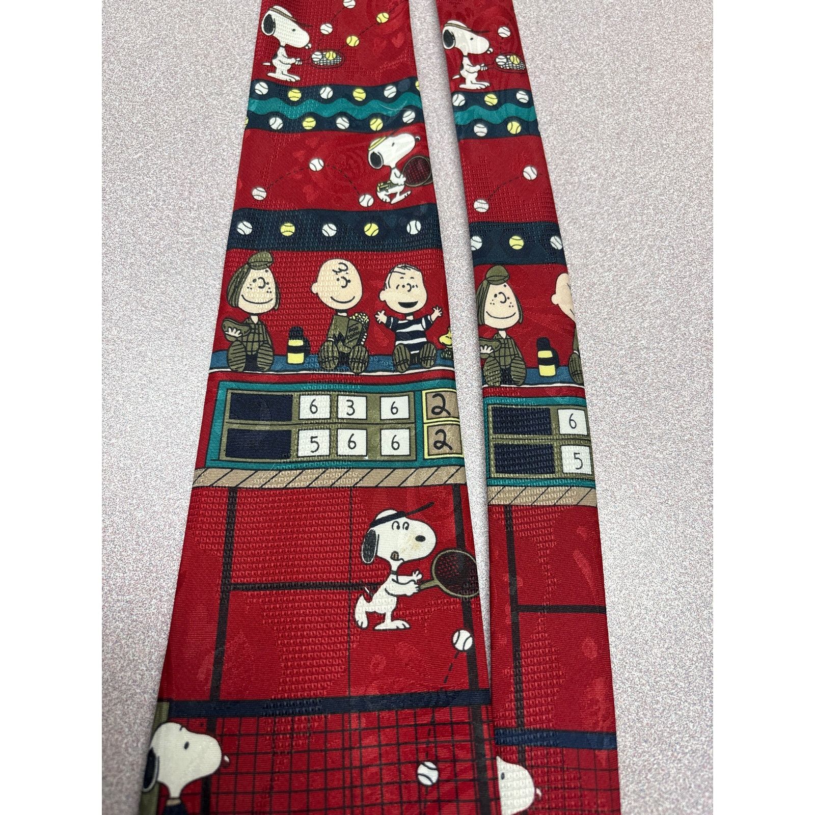 Other Snoopy and the Gang Red Tennis Tie Size ONE SIZE - 8 Thumbnail