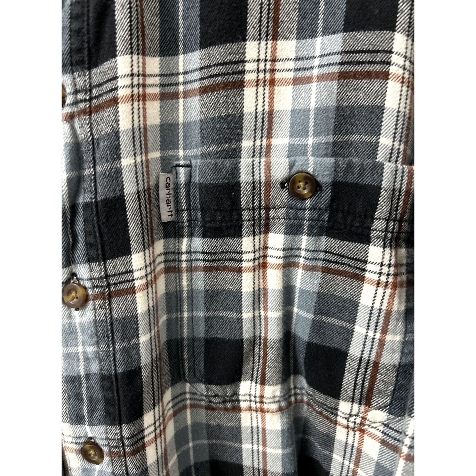 Carhartt Carhartt Shirt Mens XL Blue Trumbull Plaid Flannel Relaxed Button-Down L/S Size US XL / EU 56 / 4 - 5 Thumbnail