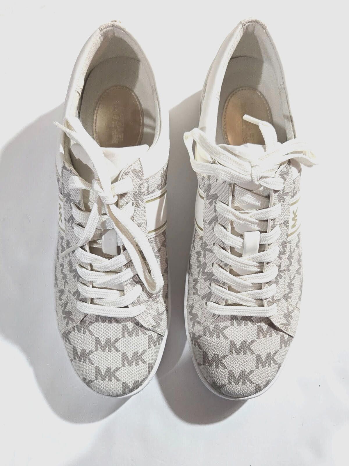 Michael Kors Womens Michael Kors Juno Stripe Lace-Up Shoe Vanilla 9 M NEW Size US 9 / IT 39 - 6 Thumbnail