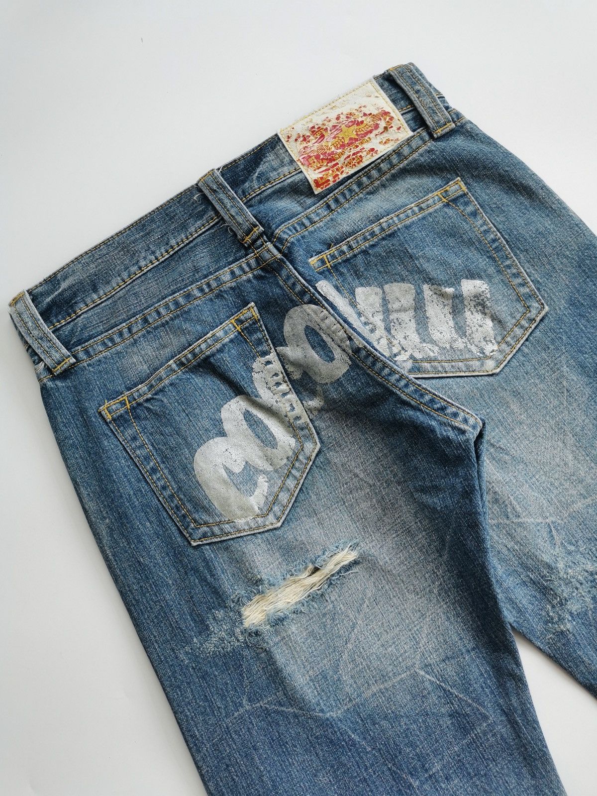 Japanese Brand CocoLulu Japan Prints Distressed Denim Jeans Size US 32 / EU 48 - 4 Thumbnail