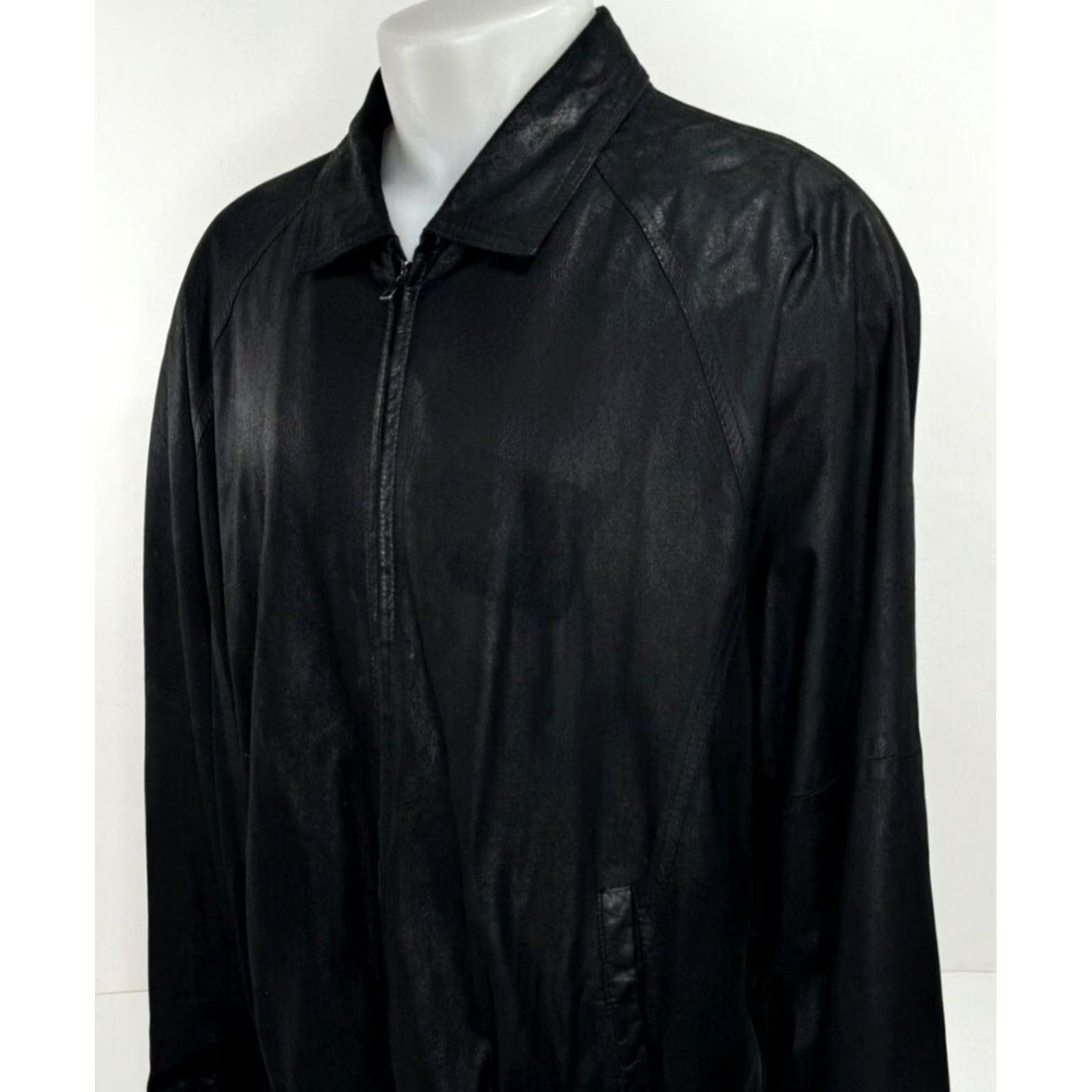 Vintage REMY Leather Full Zip Bomber Jacket Mens 46 Long Black Leather Full Zip Bomber Jacket Mens 46 Long Black Size US S / EU 44-46 / 1 - 2 Thumbnail