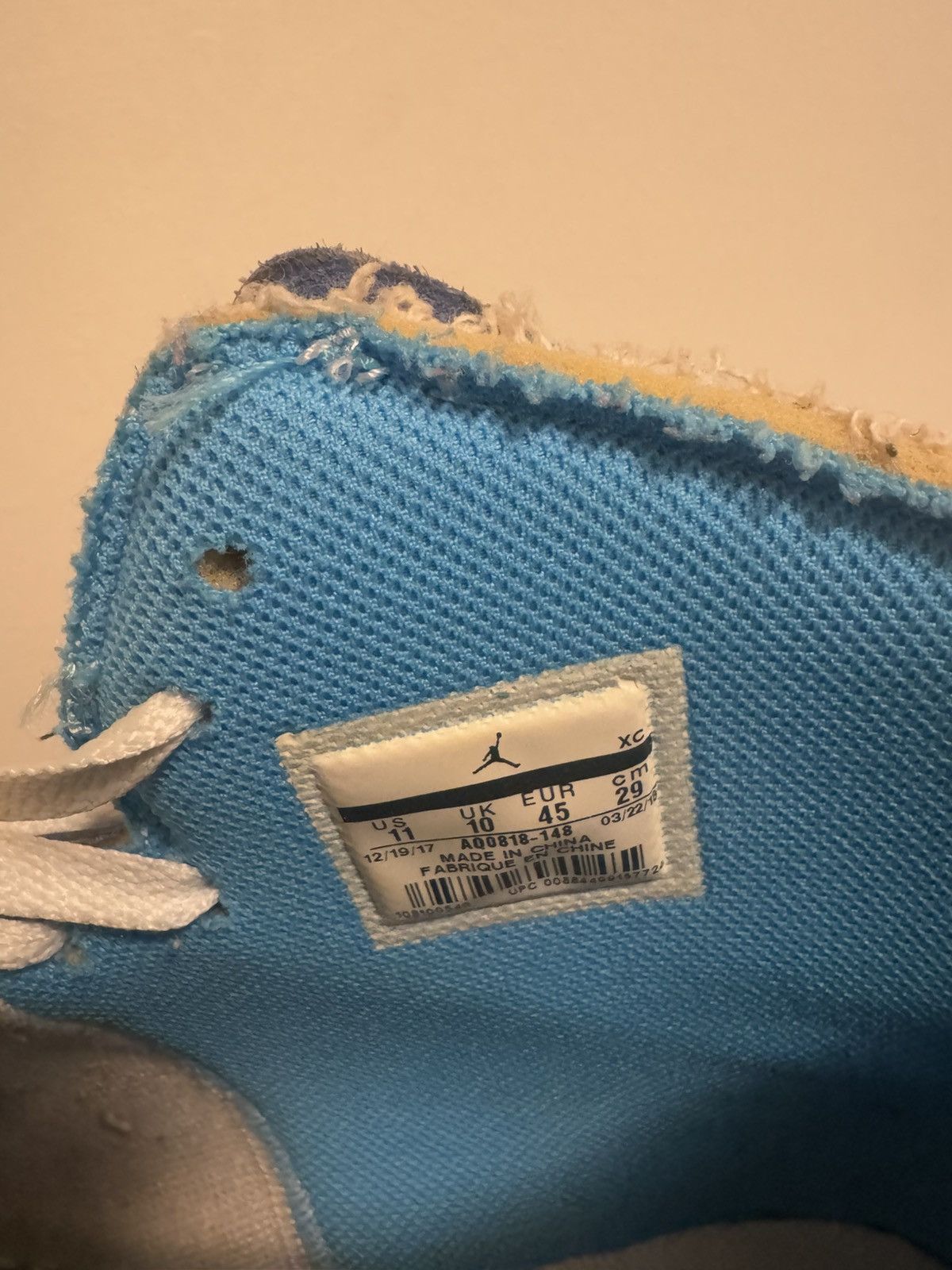 Nike Off white 1 Jordan UNC Size US 11 / EU 44 - 10 Thumbnail