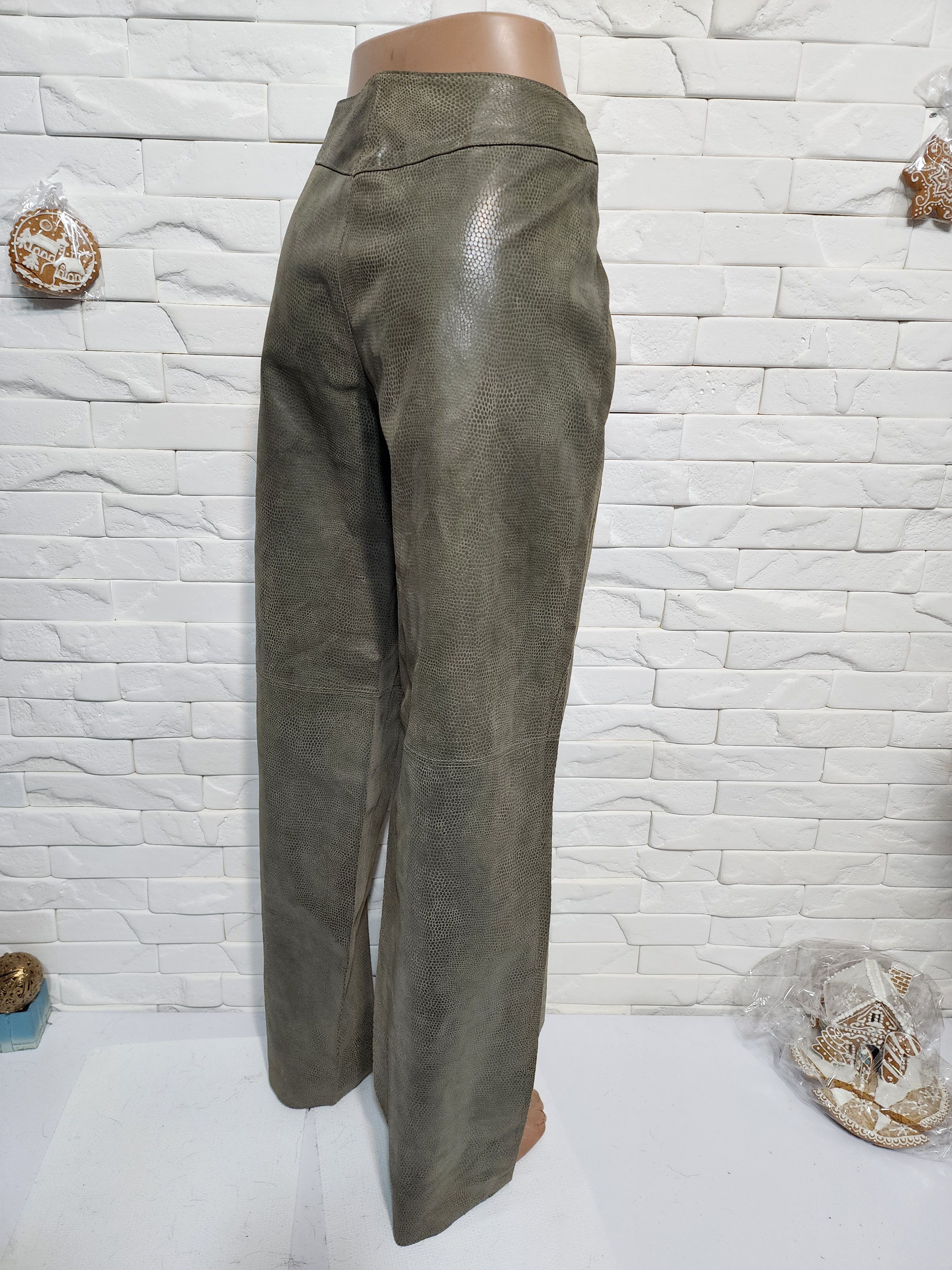 Other Gray Leather Pants: Women's Fitted Genuine Leather Trousers Size 31" - 5 Thumbnail