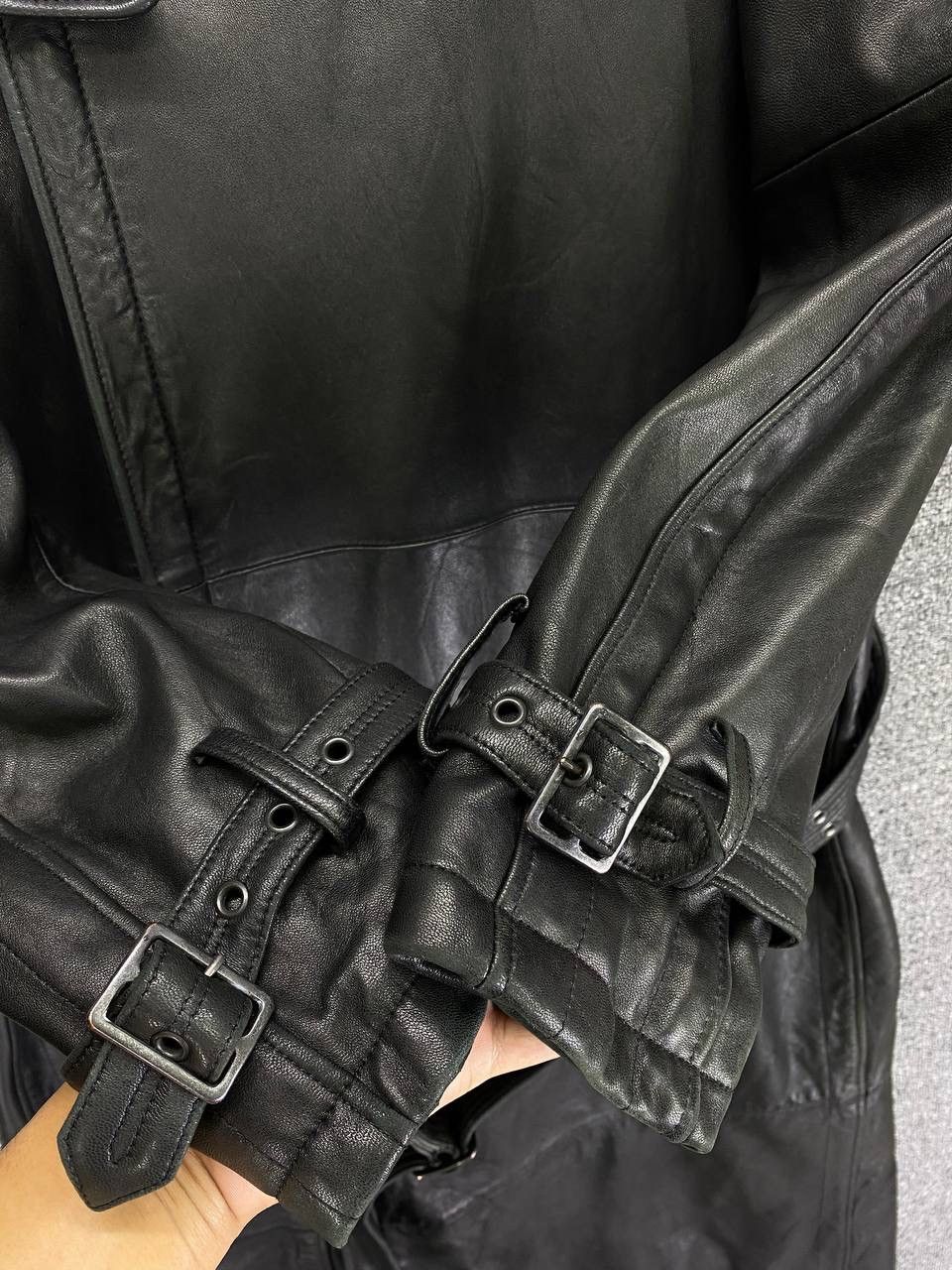 Jean Paul Gaultier × Vintage Vintage Jean Paul Gaultier Trench Coat Long Leather Jacket Size XL / US 12-14 / IT 48-50 - 17 Thumbnail