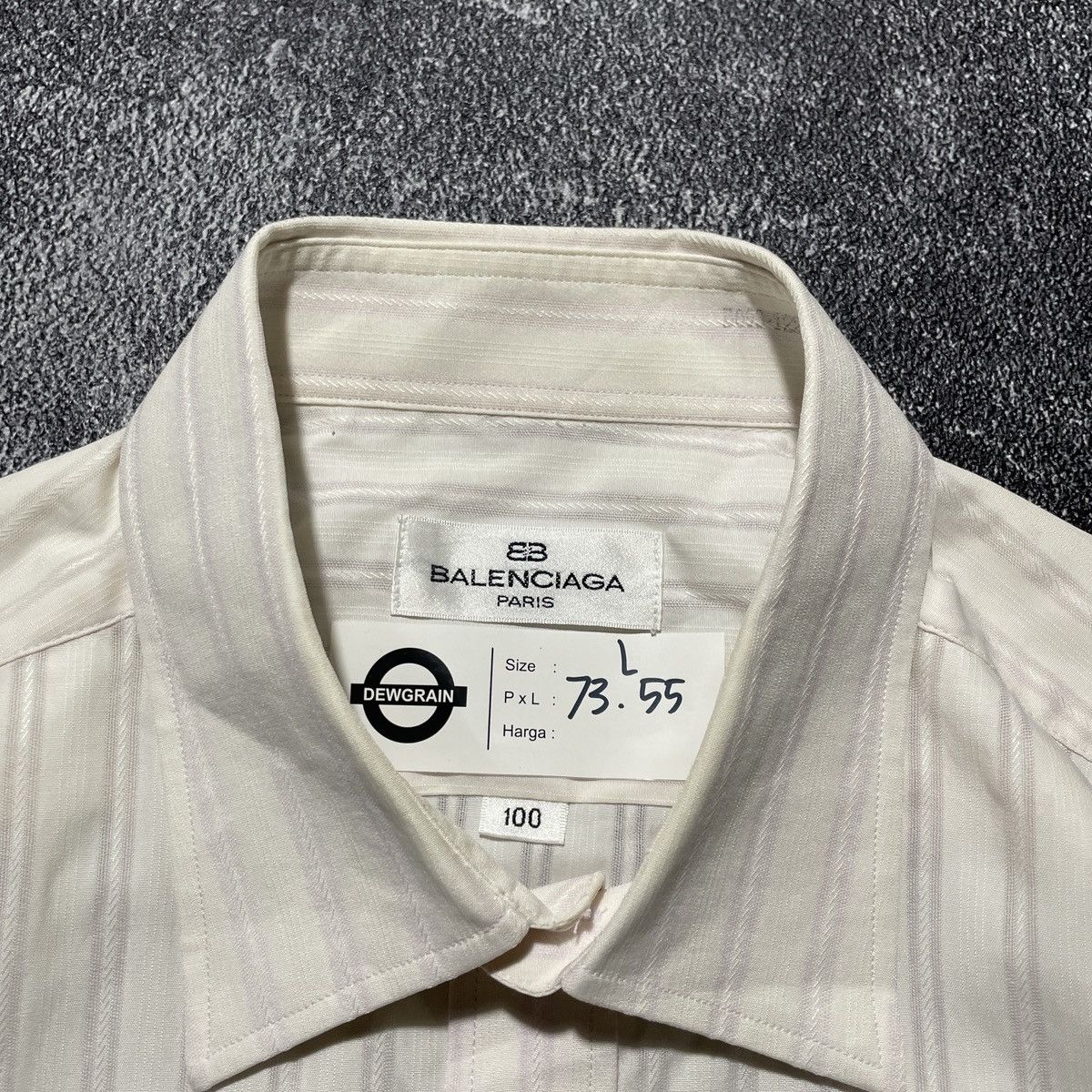 Balenciaga Balenciaga Vintage Shirts Striped BB Pocket Embrodiered Size US L / EU 52-54 / 3 - 4 Thumbnail