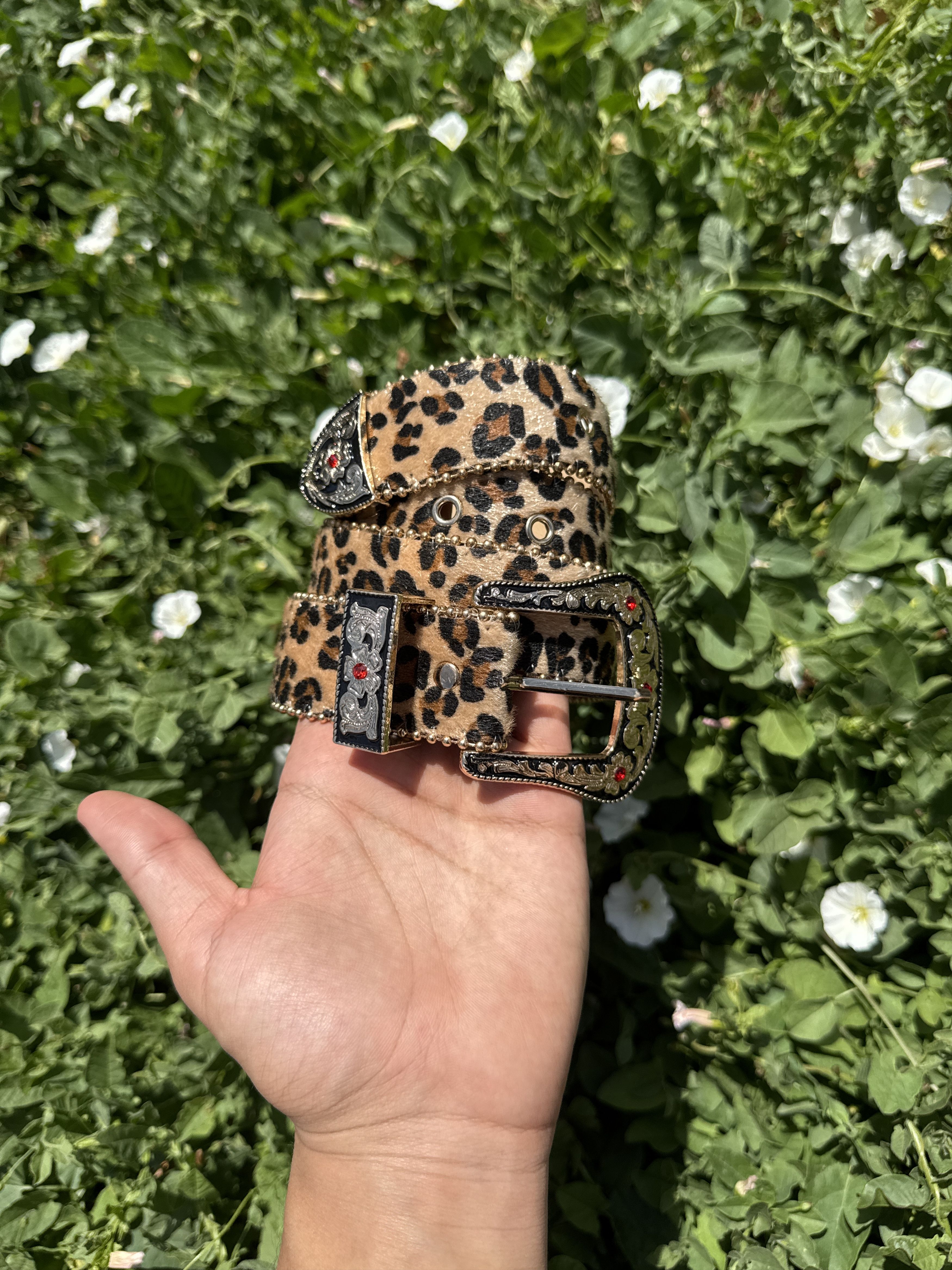 Other Y2K Leopard Print Rhinestone Western Belt Size ONE SIZE - 1 Thumbnail