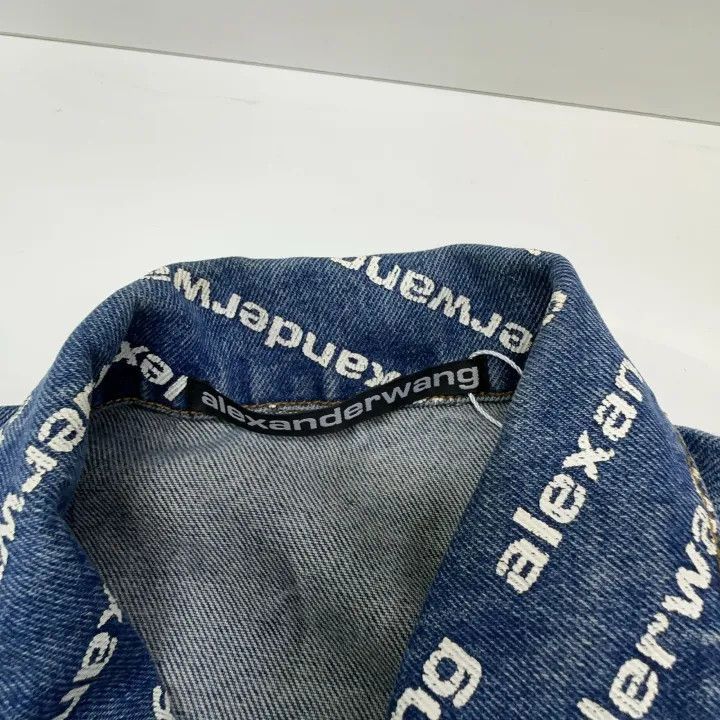 Alexander Wang Alexander Wang Logo Print Denim Jacket for Women - Size S / US 4 / IT 40 - 4 Thumbnail