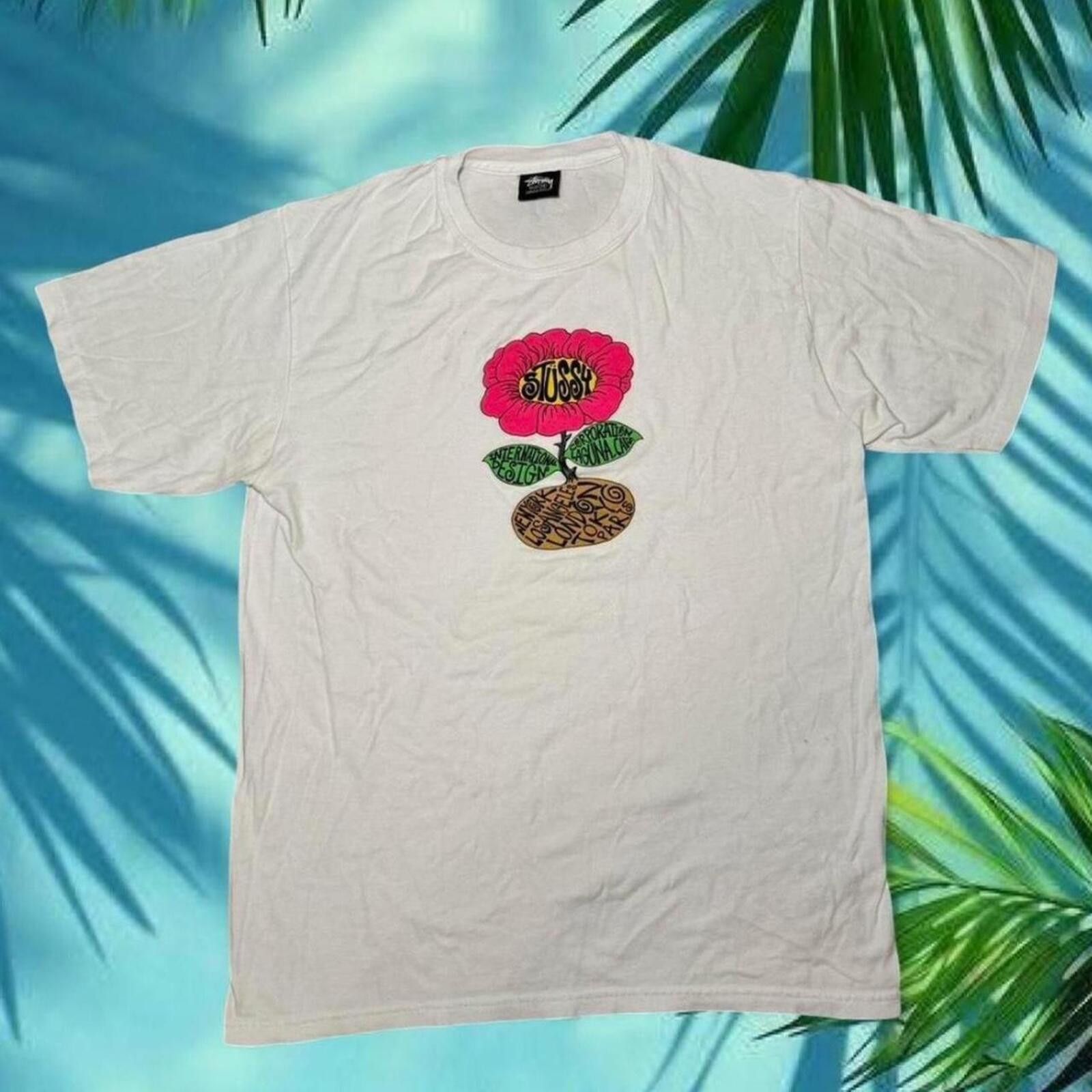 Stussy Stussy Pink Sunflower S21 Summer 21 Skater Surf Streetwear Size US M / EU 48-50 / 2 - 2 Thumbnail