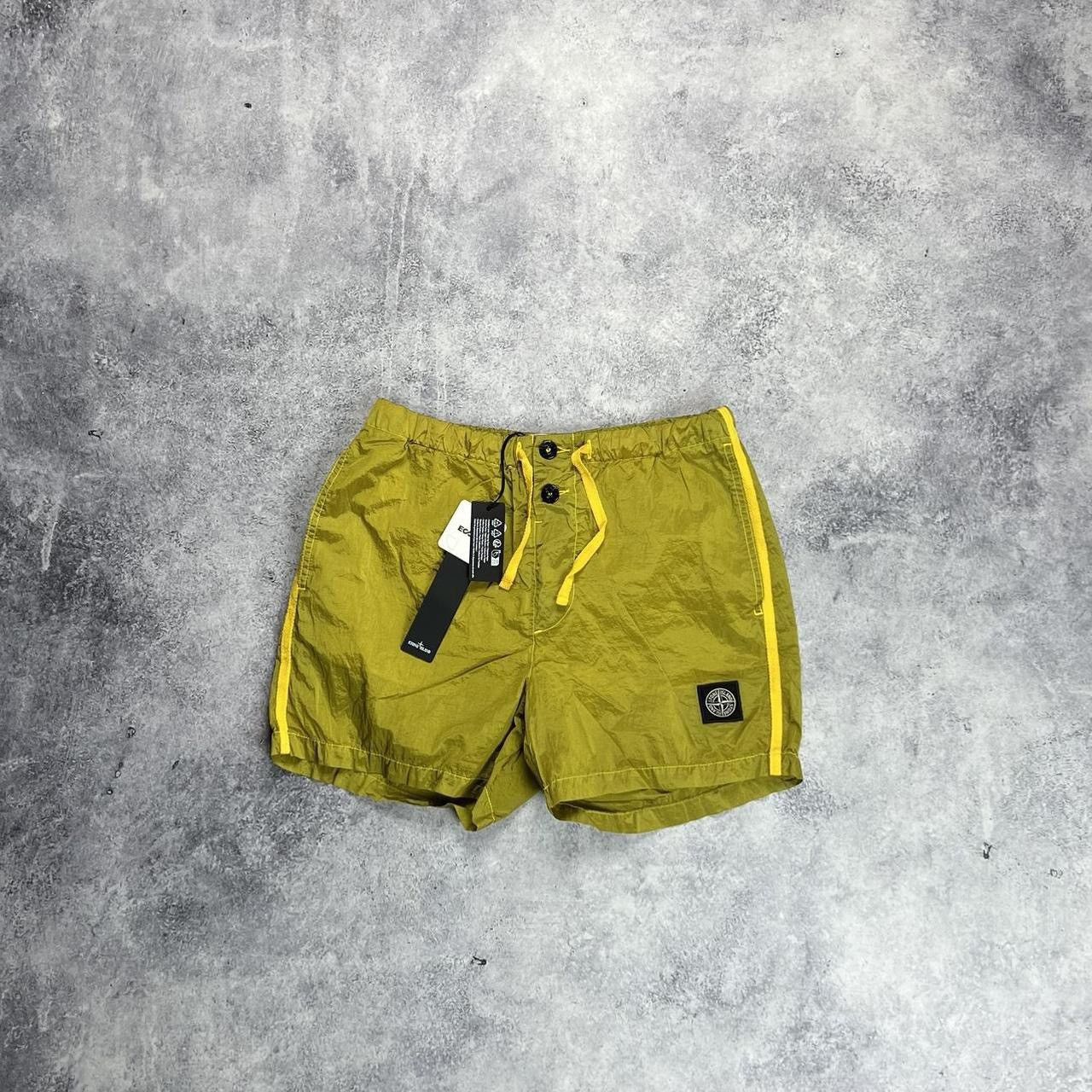 image of Stone Island Ss24 Yellow Nylon Metal Swim Shorts, Men's (Size 30)