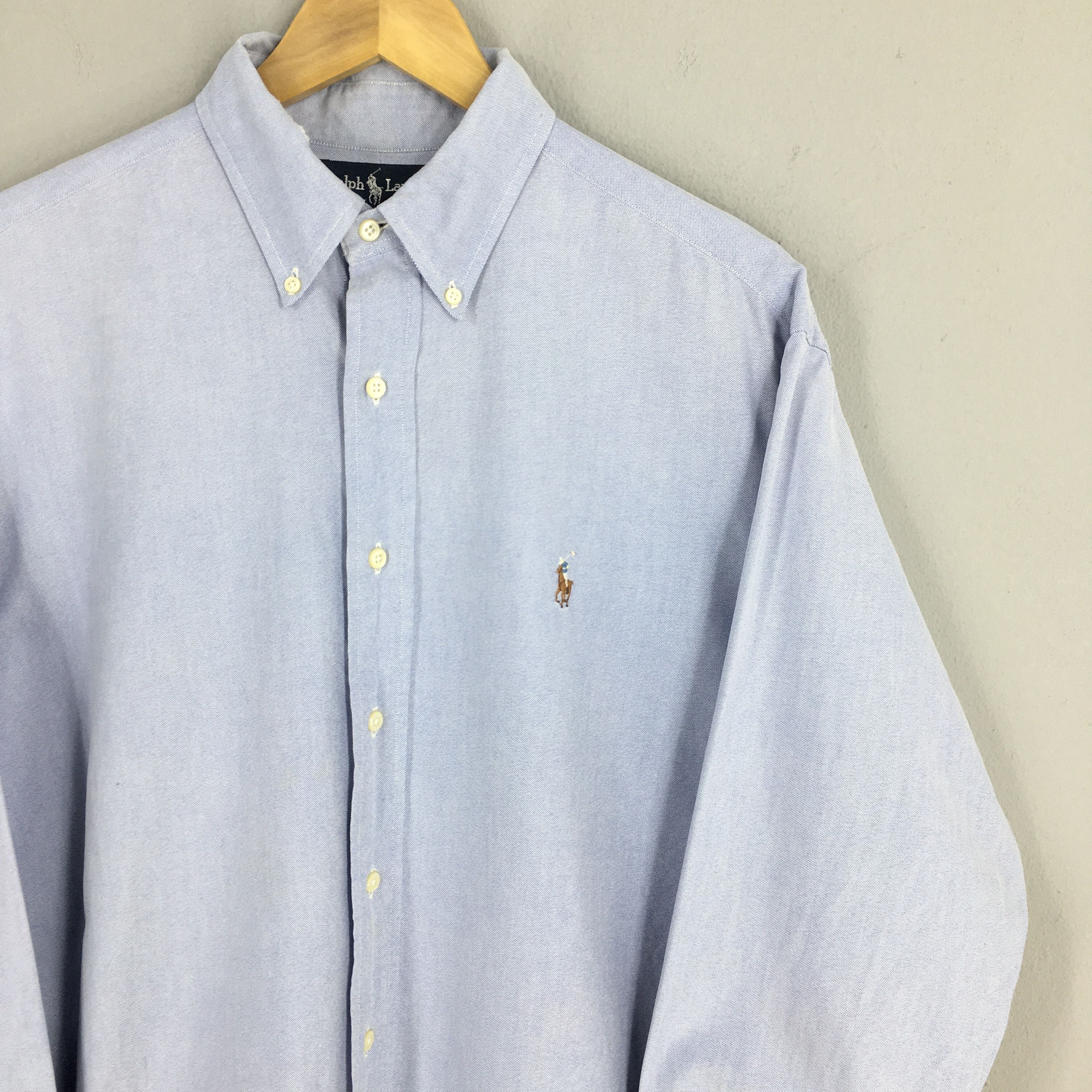 Ralph Lauren Vintage Ralph Lauren Blue Yarmout Shirt XLarge Size US XL / EU 56 / 4 - 2 Thumbnail