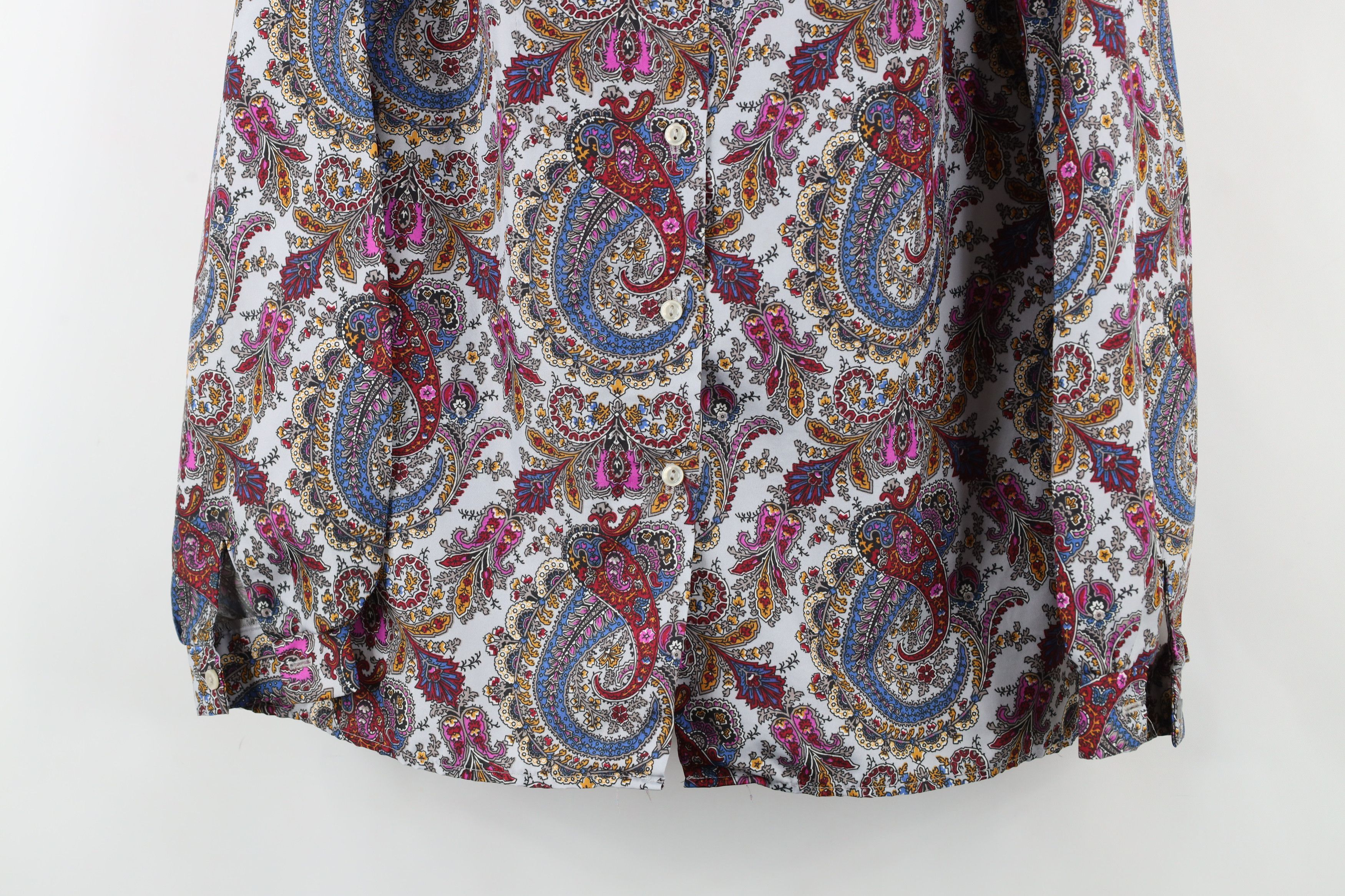 Vintage Vintage 70s Mid Century Modern MCM Paisley Button Shirt USA Size S / US 4 / IT 40 - 3 Thumbnail