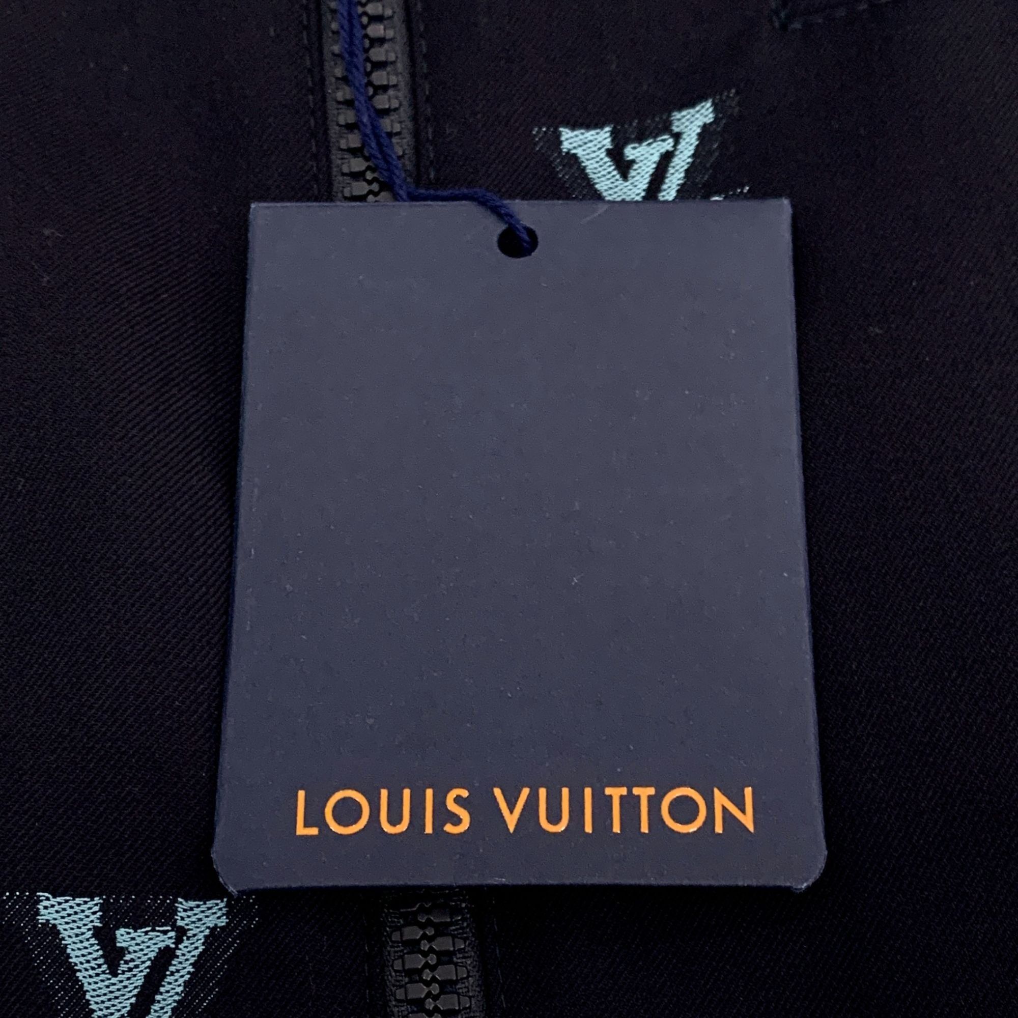 Louis Vuitton Louis Vuitton Dark Blue Logo Jacquard Wool-Cotton Jacket XS Size US XS / EU 42 / 0 - 5 Thumbnail