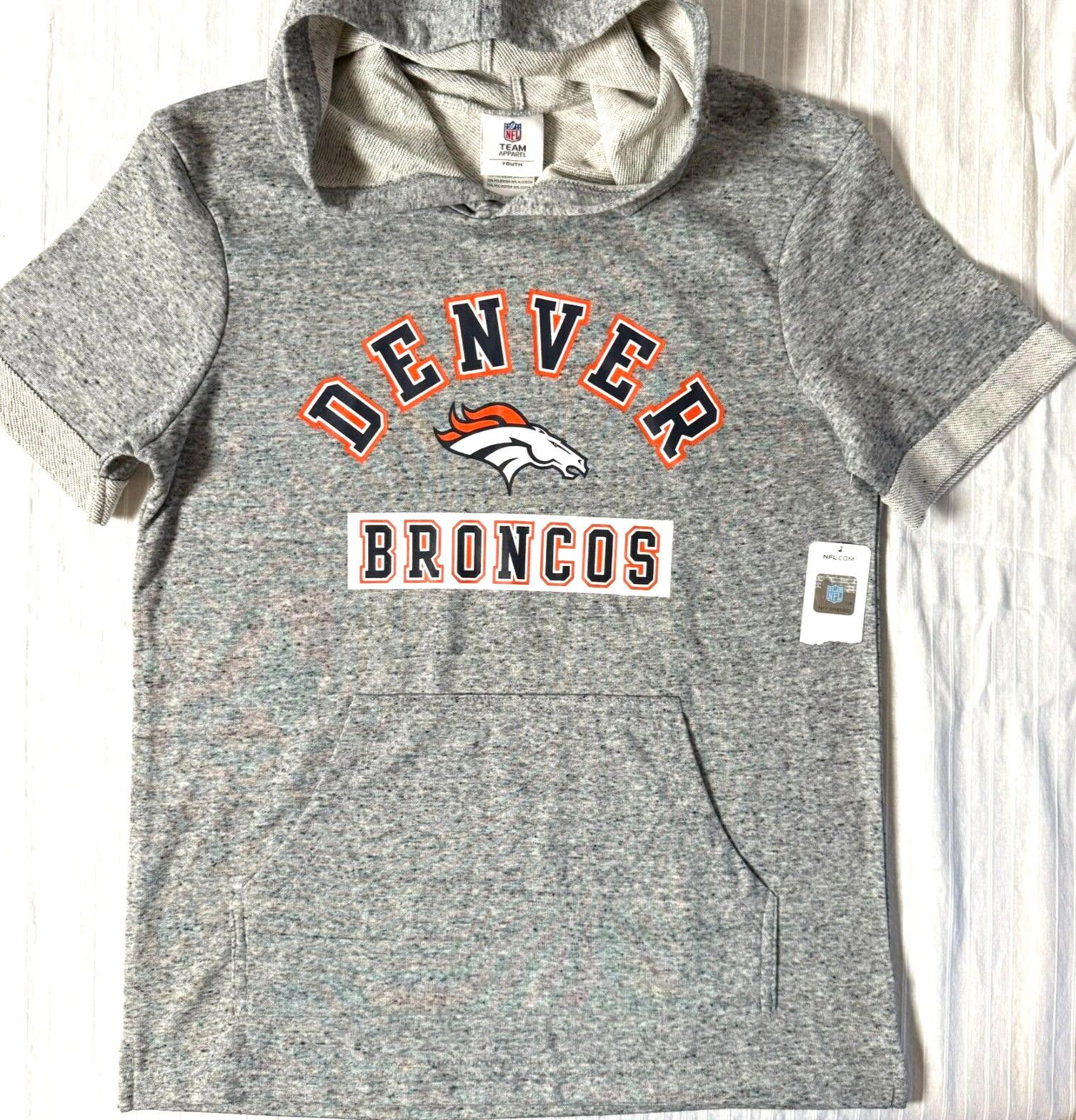Designer Rare Broncos Short Sleeve Hoodie Youth XL Pullover NWT Size ONE SIZE - 1 Thumbnail