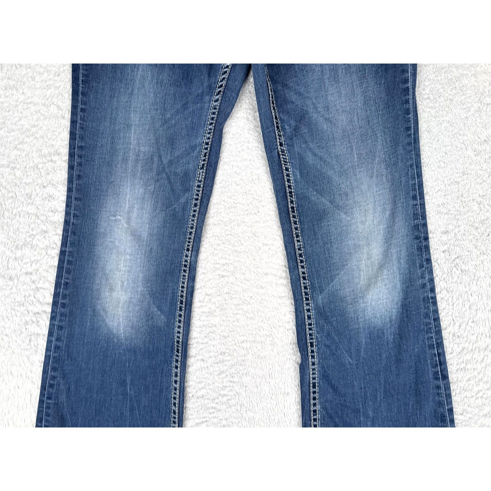 BKE BKE Stella Bootcut Jeans Womens 28R Blue Medium Wash Distressed 28x30 Size 28" / US 6 / IT 42 - 3 Thumbnail